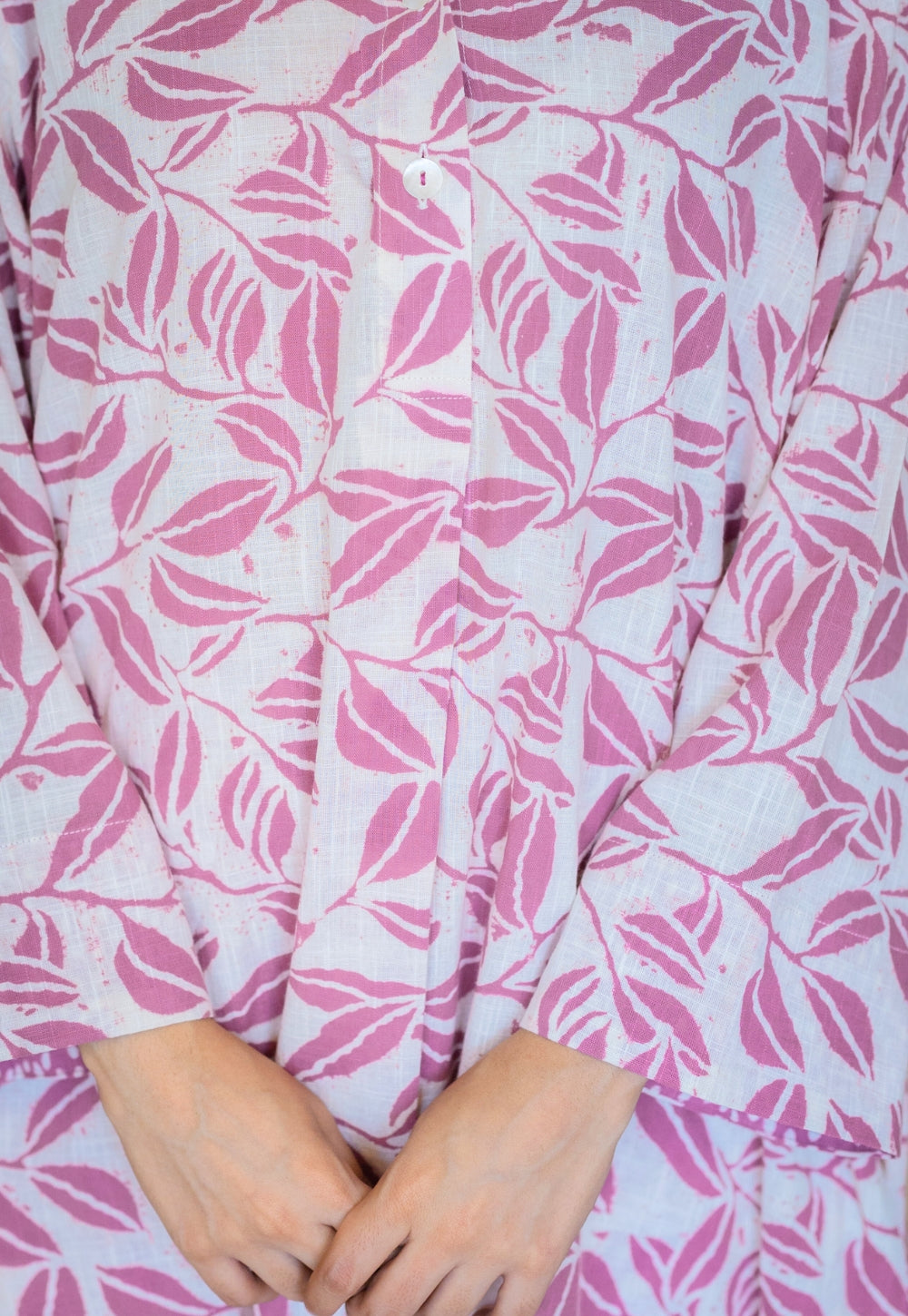 Ayaat Pink Hand Block Print Slub Cotton Straight Co-Ord Set