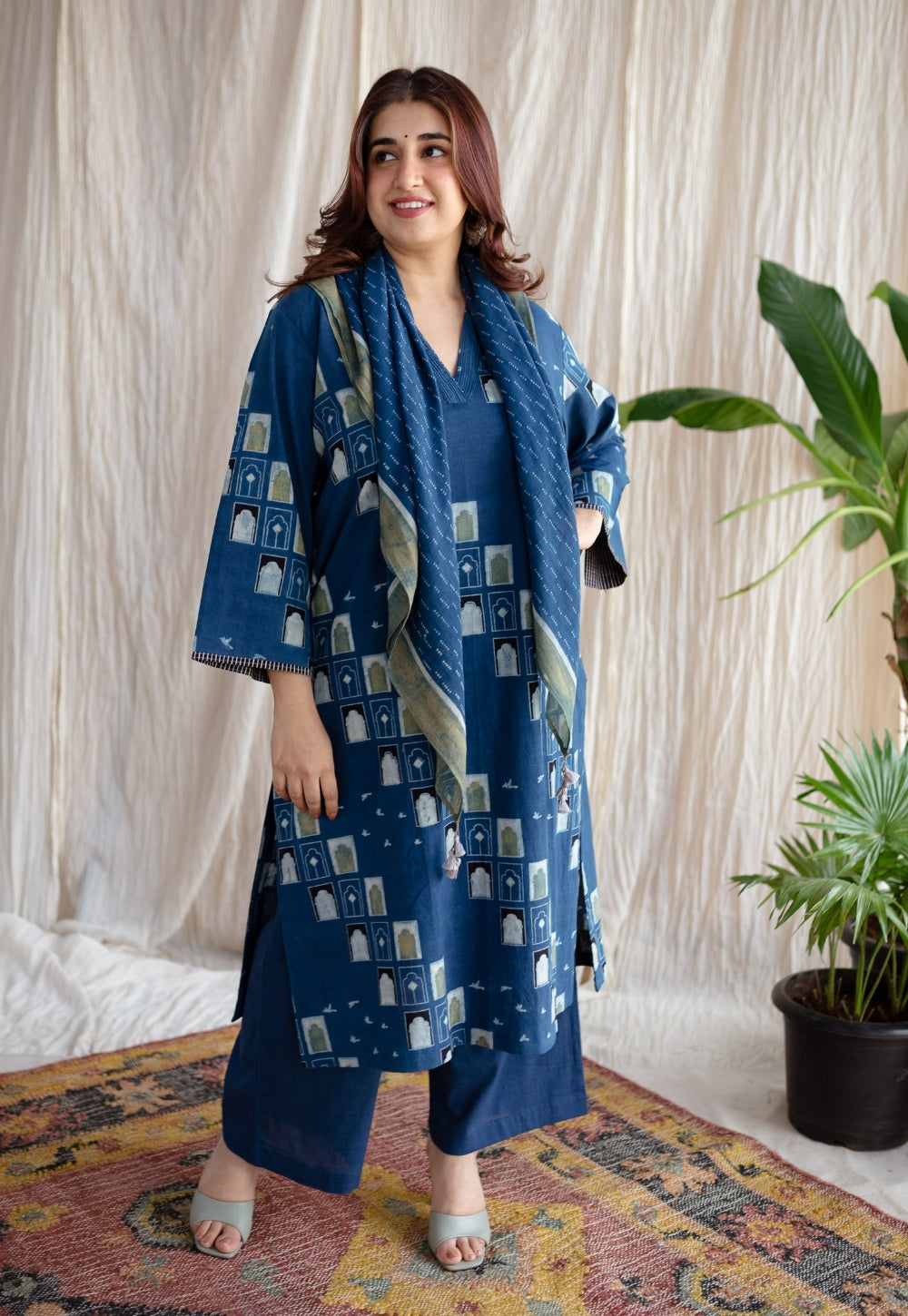 Jaipur Jharoka Ajrakh Cotton Kurta