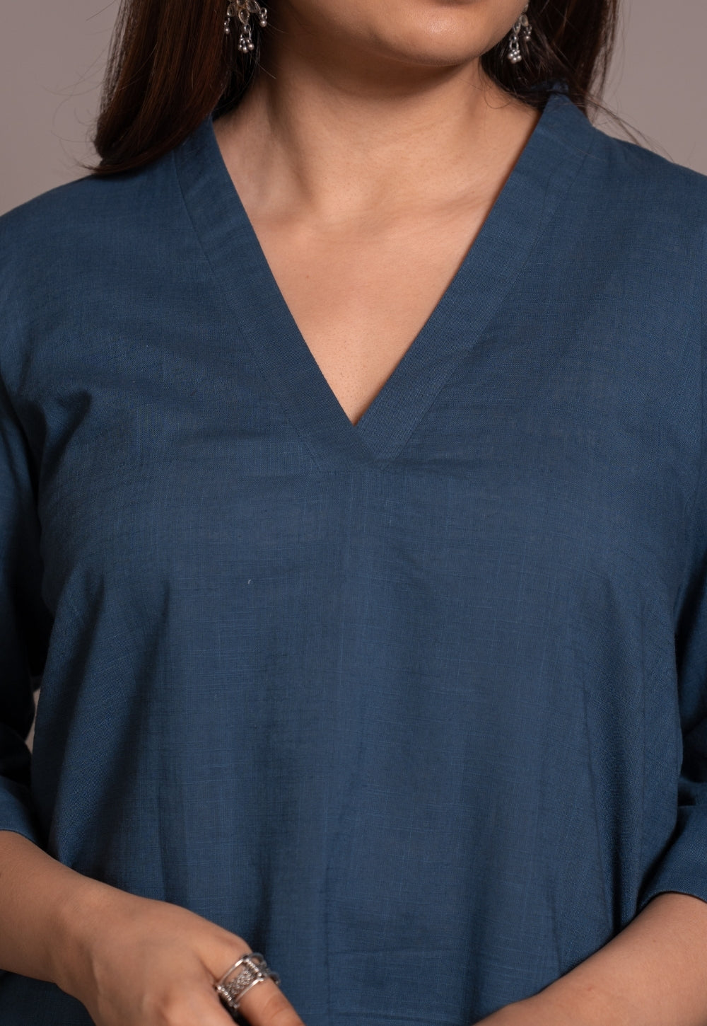 Indigo Solid Slub Cotton Co-Ord Set - DyeVerse