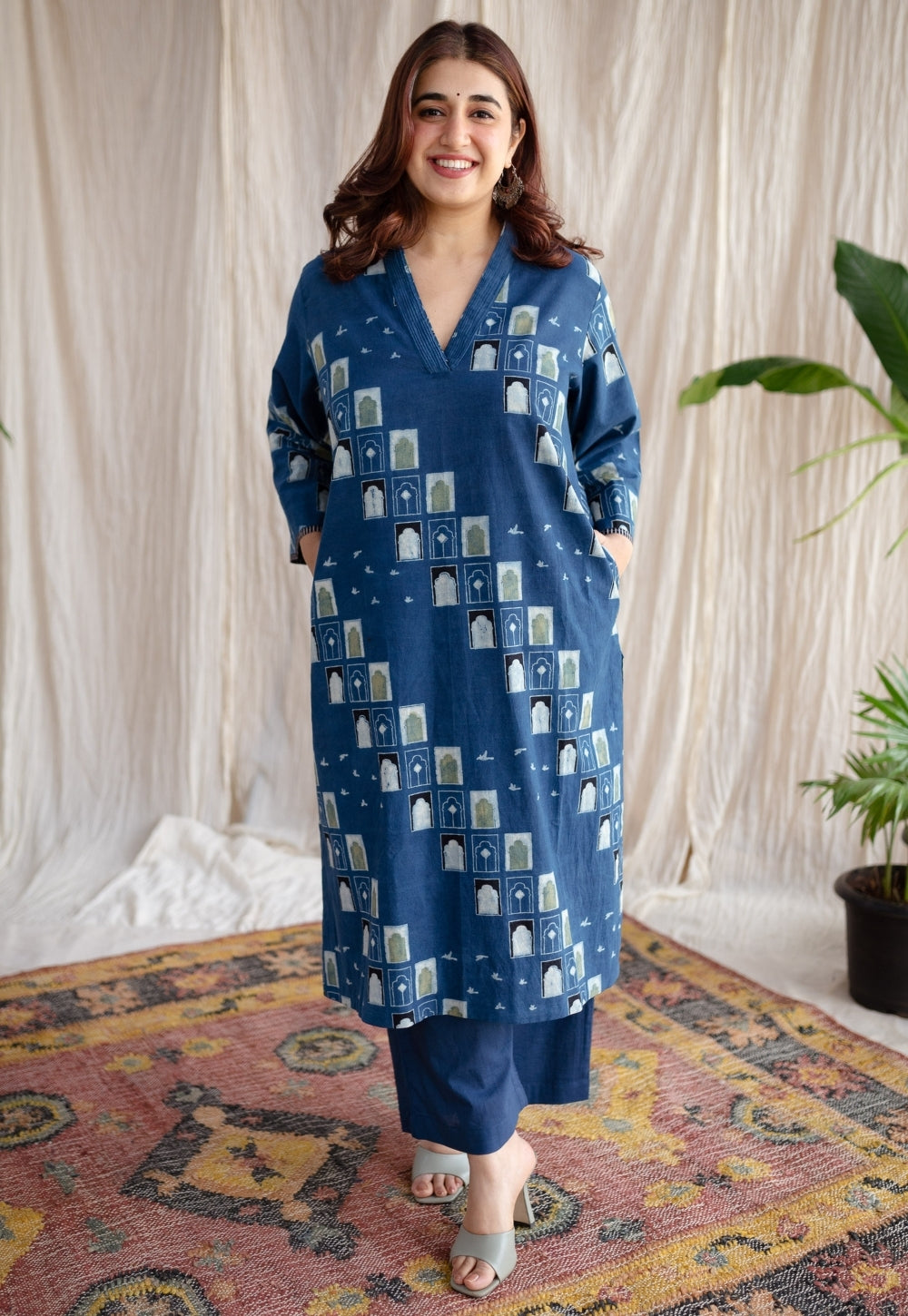 Asmita Indigo Slub Cotton Pant
