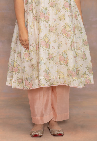 Yashi Pink Solid Chanderi Silk Straight Pant