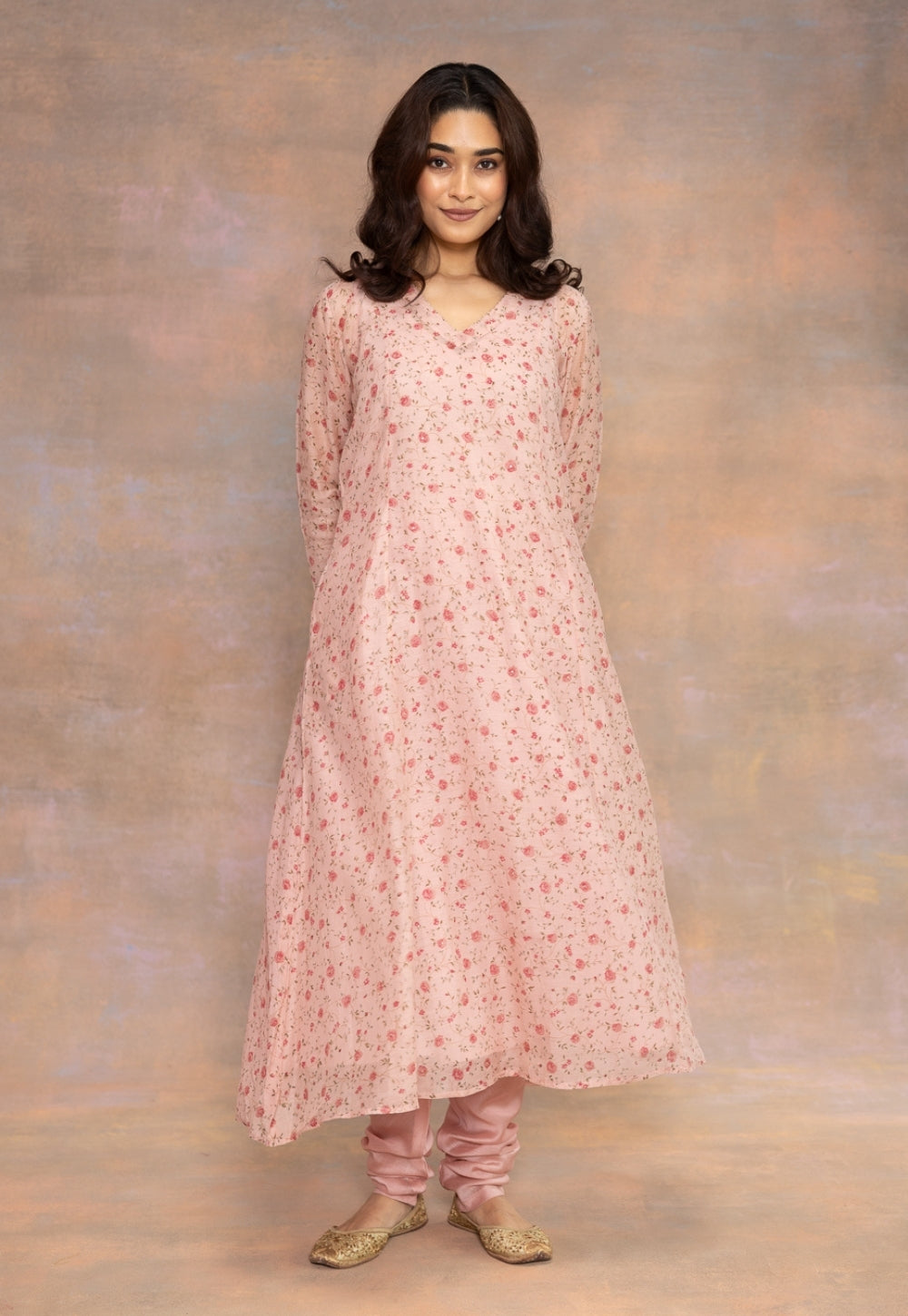 Miral Pink Solid Cotton Satin Churidar