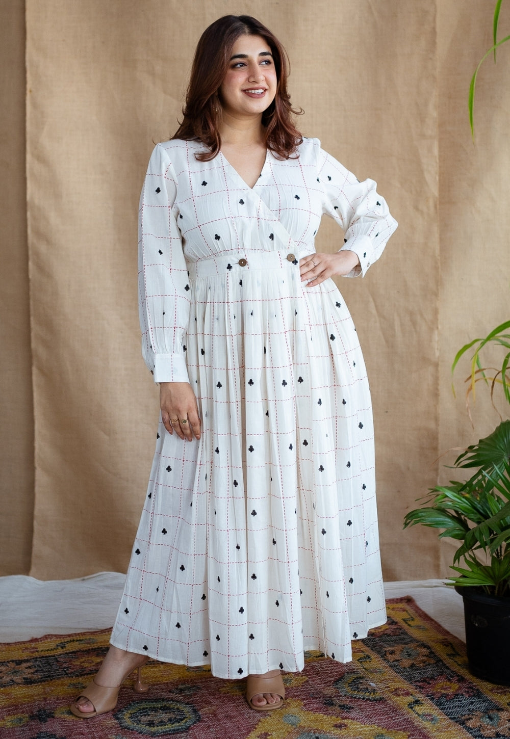 INDIAN ETHNIC WOMEN'S Aarvi Dabu Cotton Dress