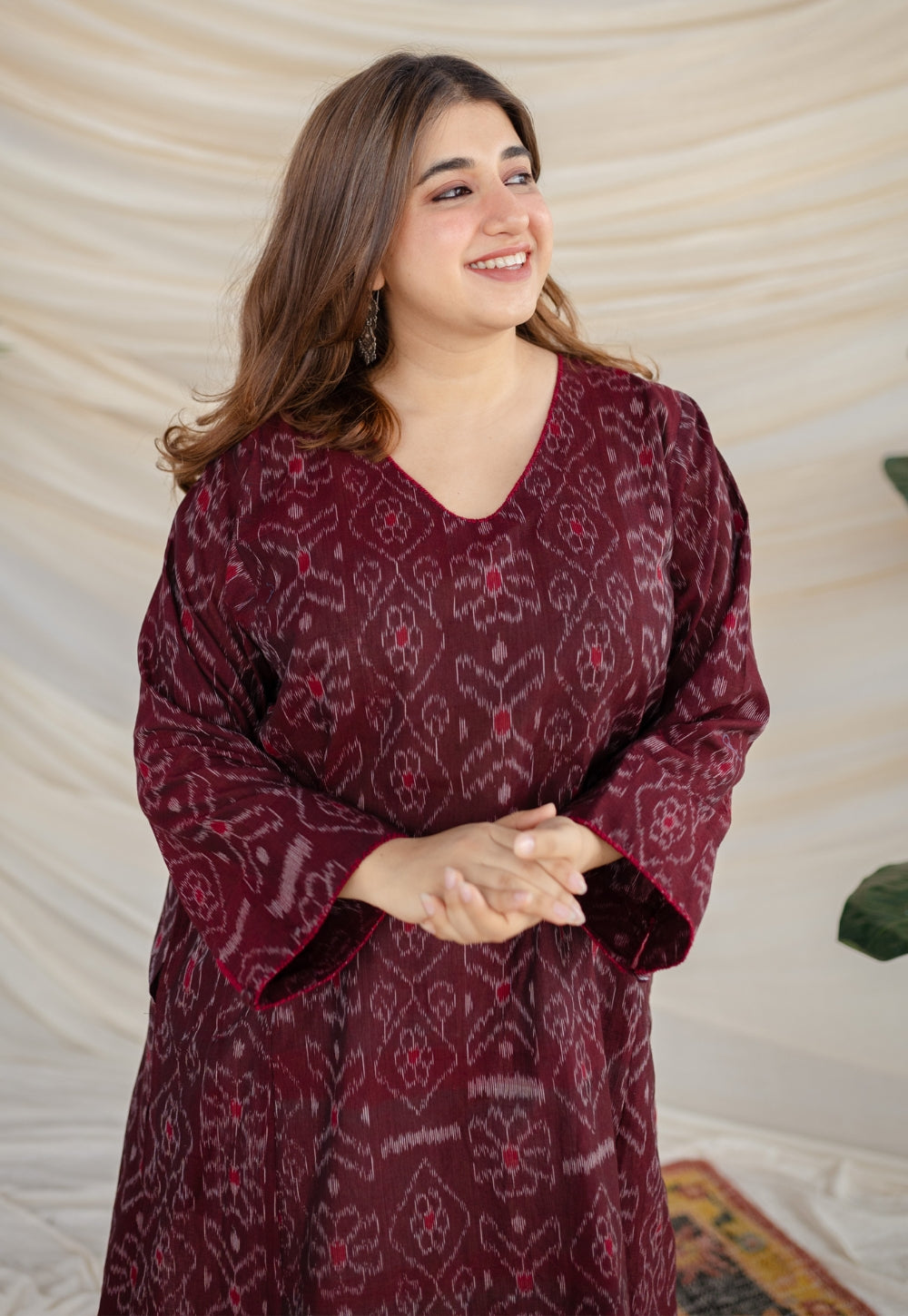Harshaali Ikkat Cotton Jhabha Kali Kurta