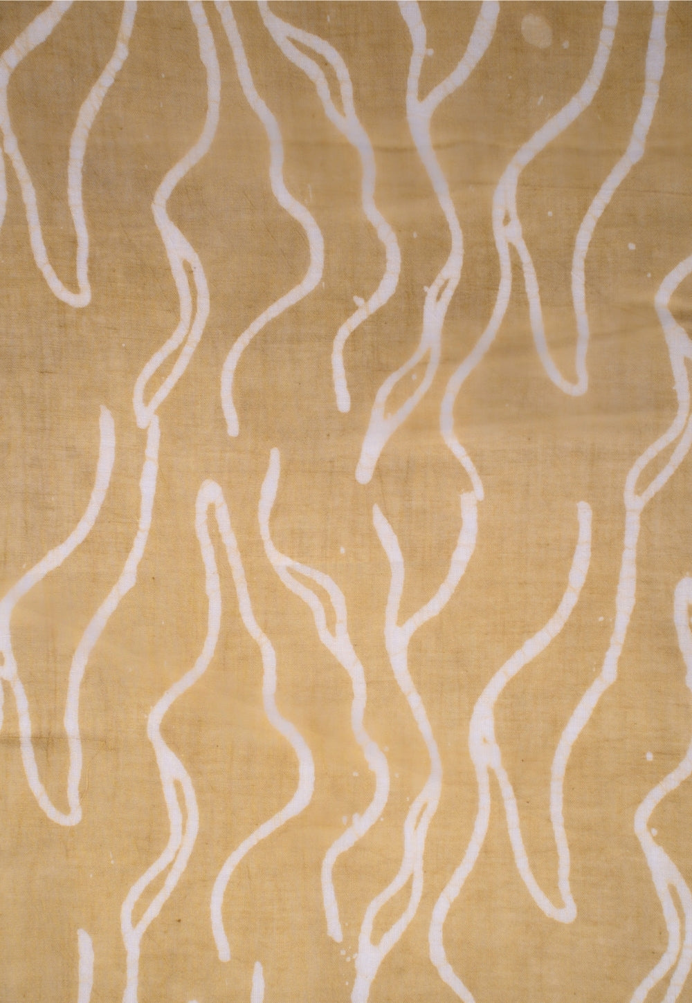 Green Wave Pattern Batik Handblock Printed Mul Fabric
