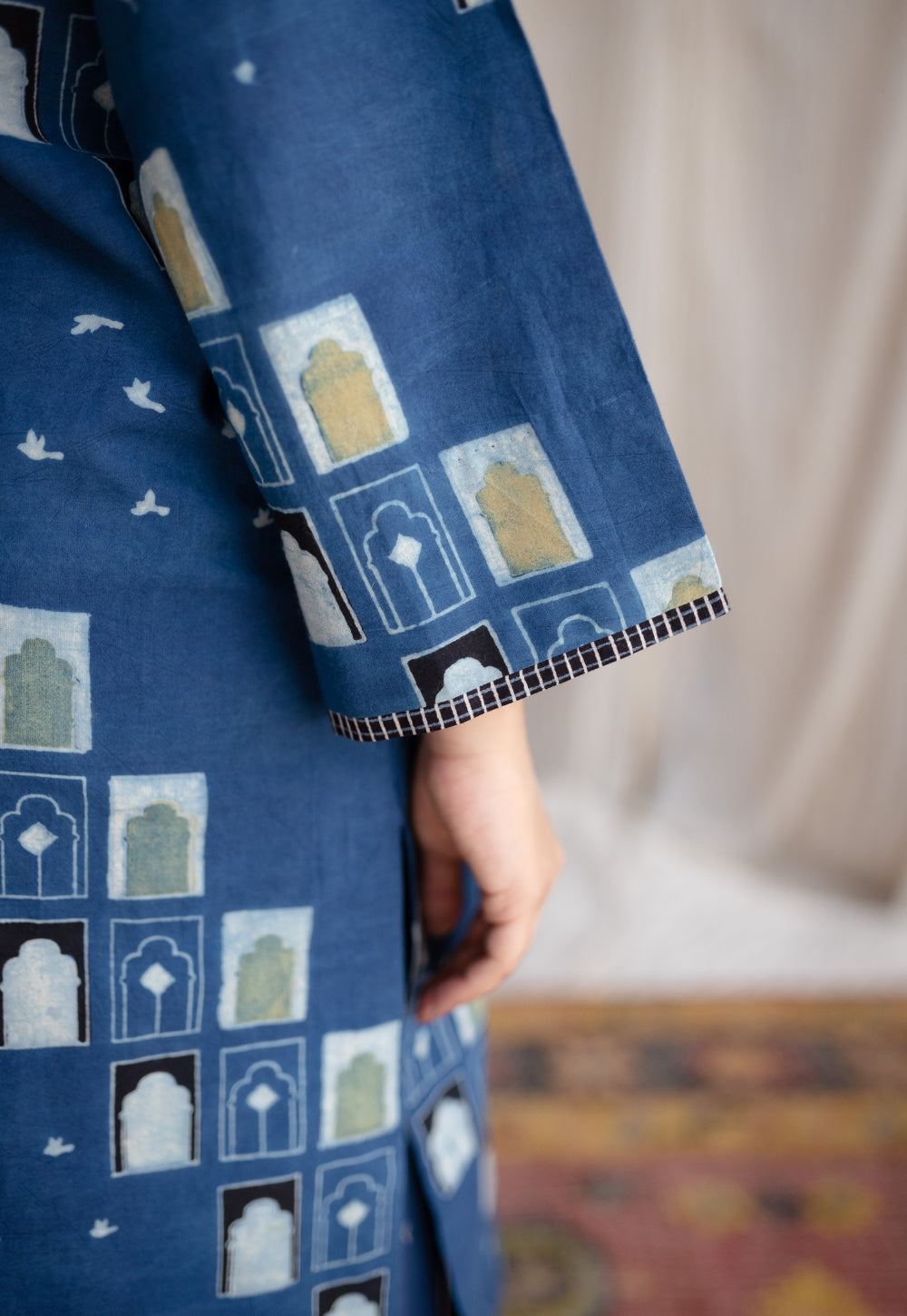 Jaipur Jharoka Ajrakh Cotton Kurta