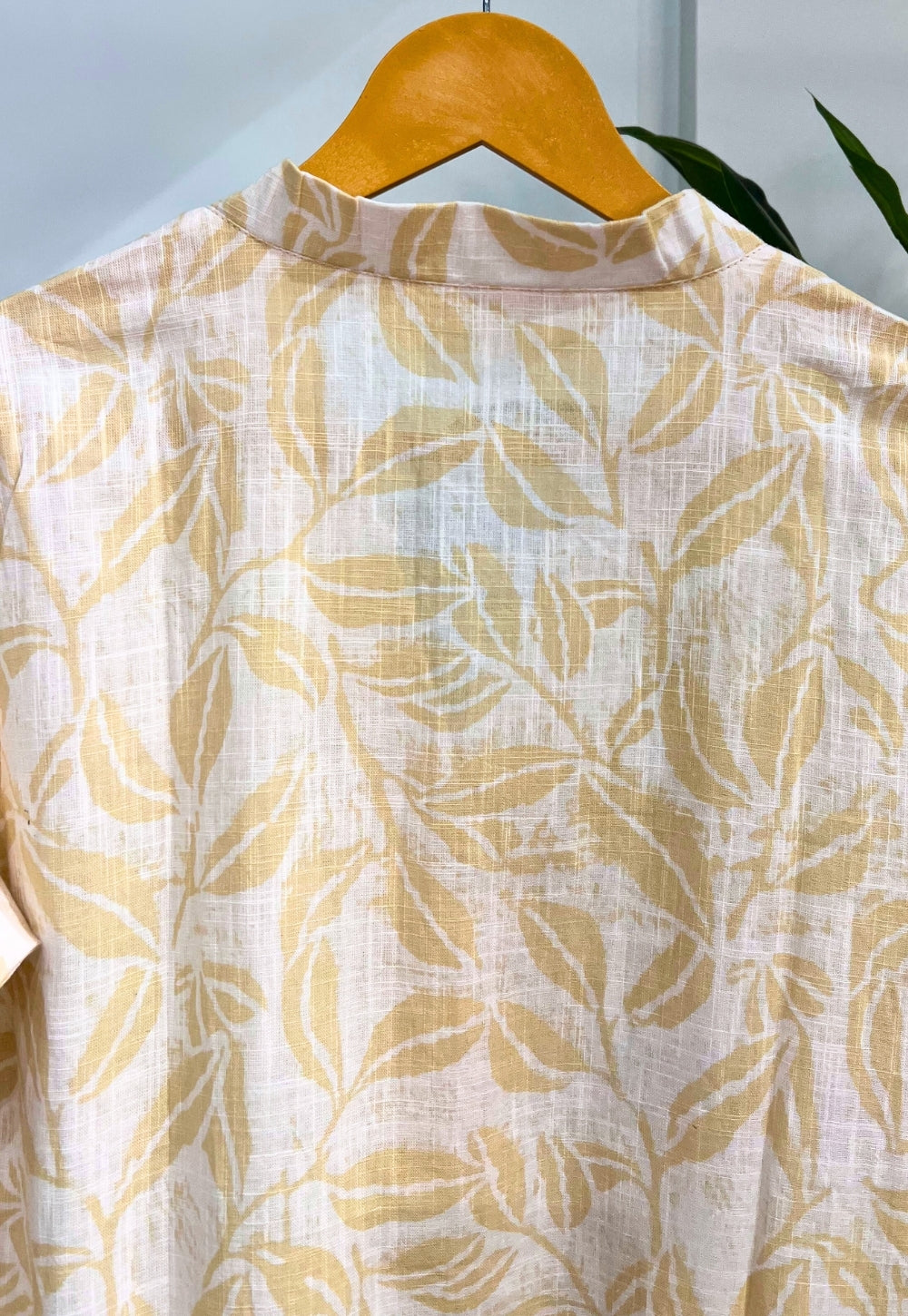 Avika Cream Hand Block Print Slub Cotton Straight Kurta