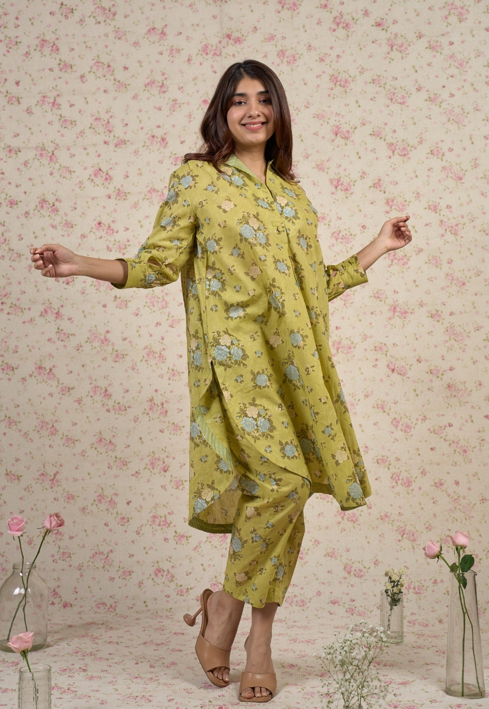 Grace Sanganeri Mul Cotton Straight Co-Ord Set