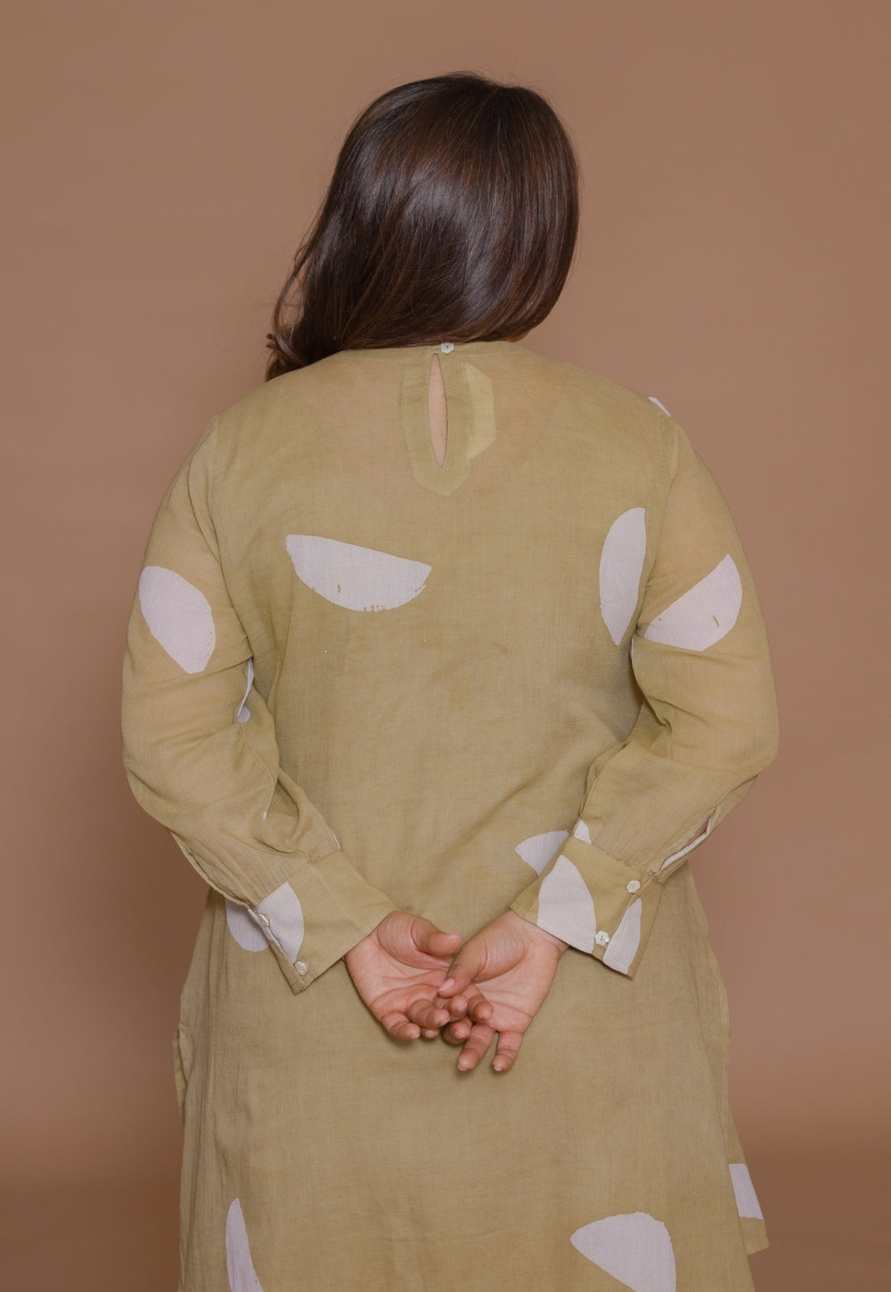 Yusra Green Batik MulMul Straight Kurta