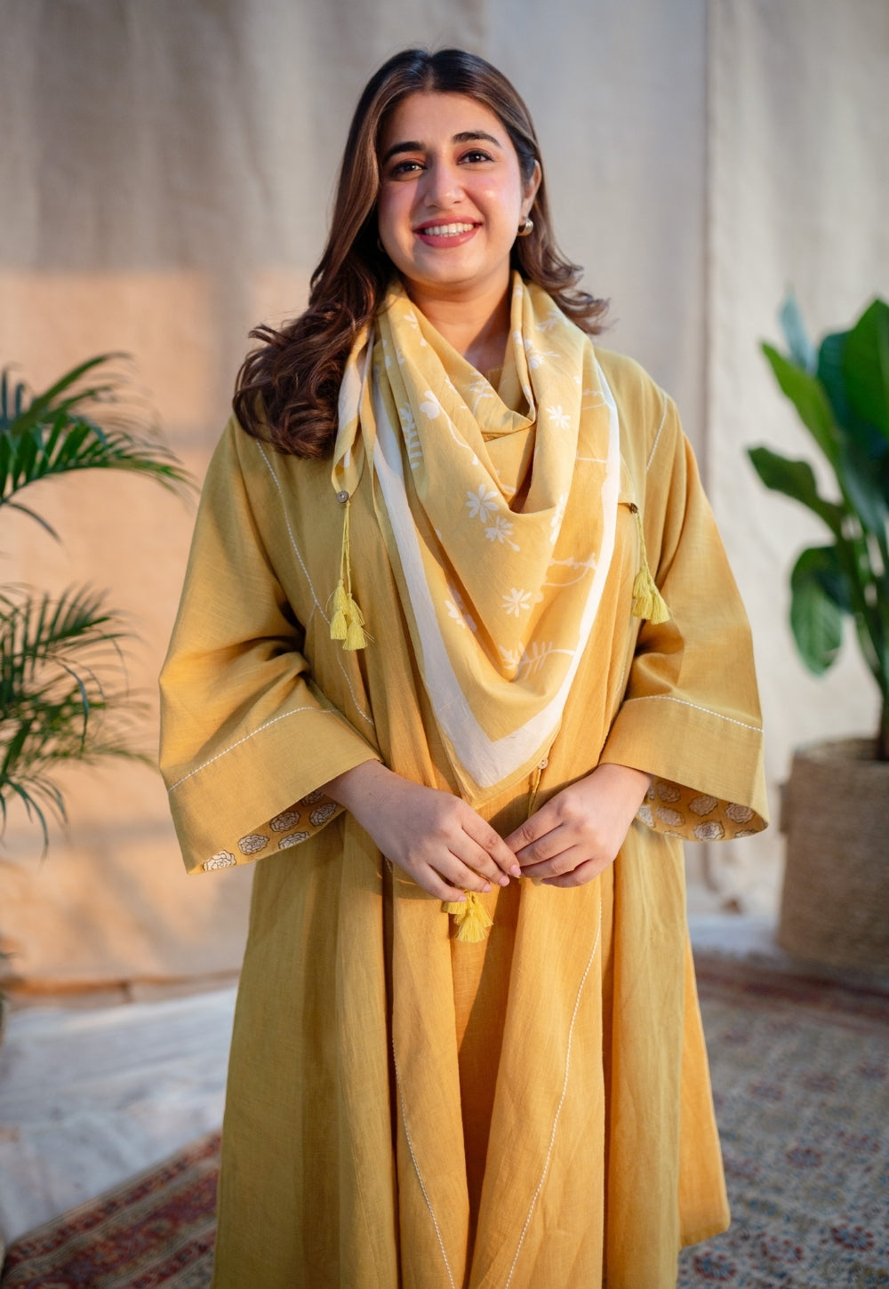 Nyra Slub Cotton Embroidered Jhabba Kali Kurta