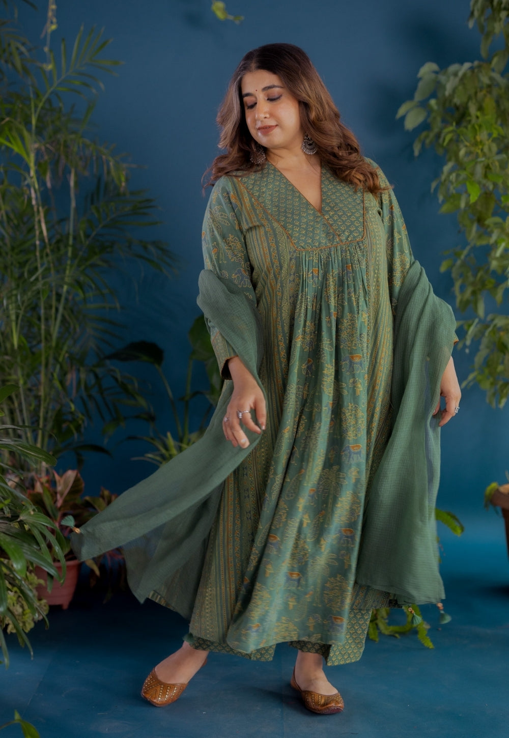 Green Solid Kota Doria Cotton Dupatta