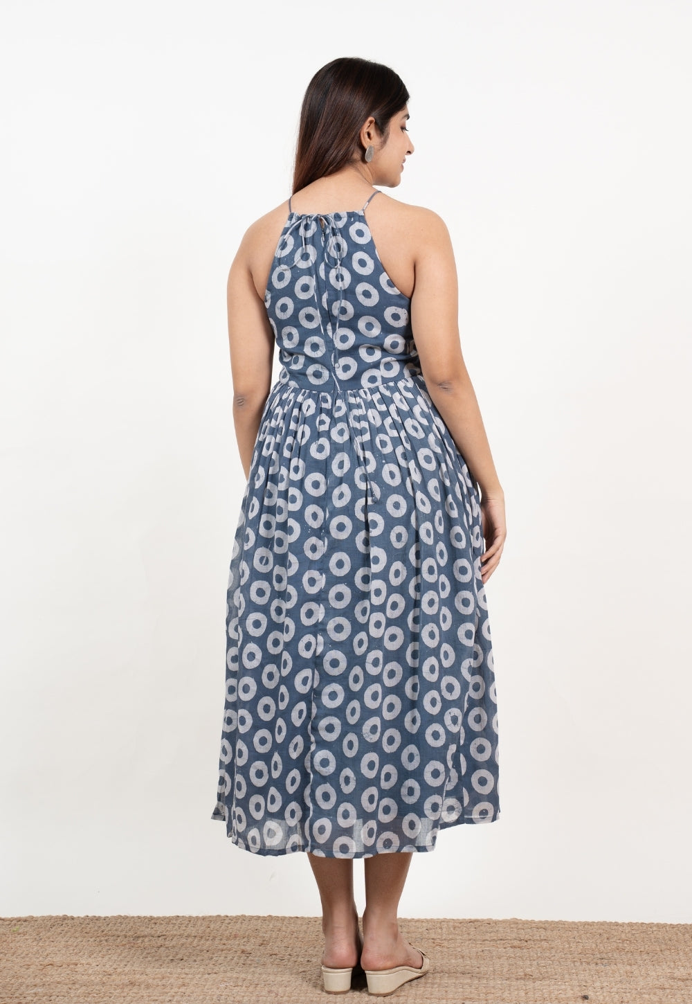 Zinal Blue Batik MulMul A Line Dress