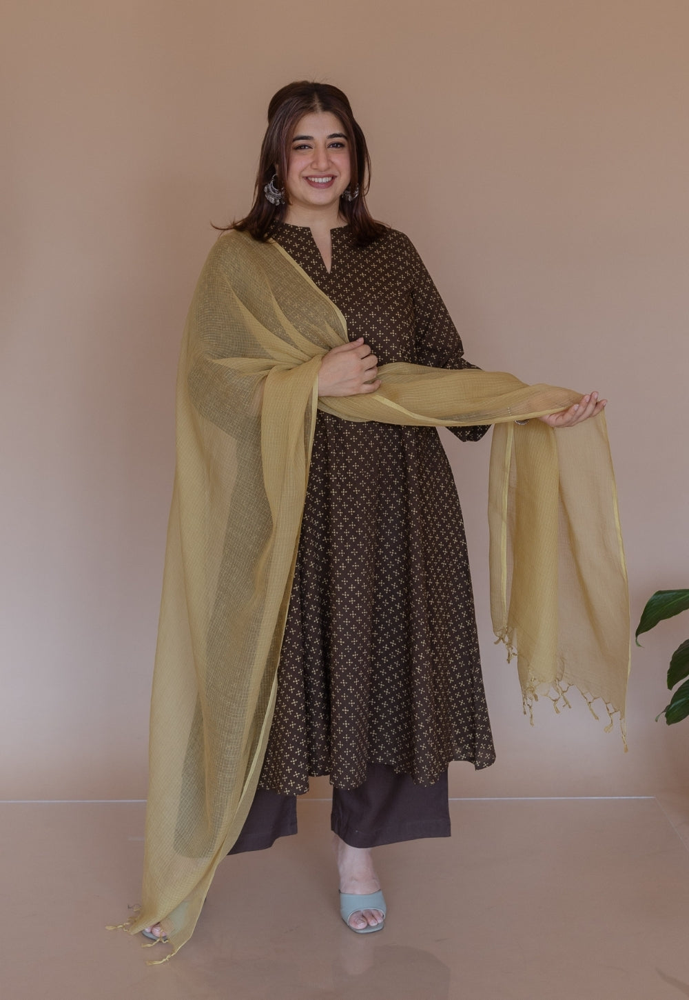 Yellow Solid Kota Doria Cotton Dupatta