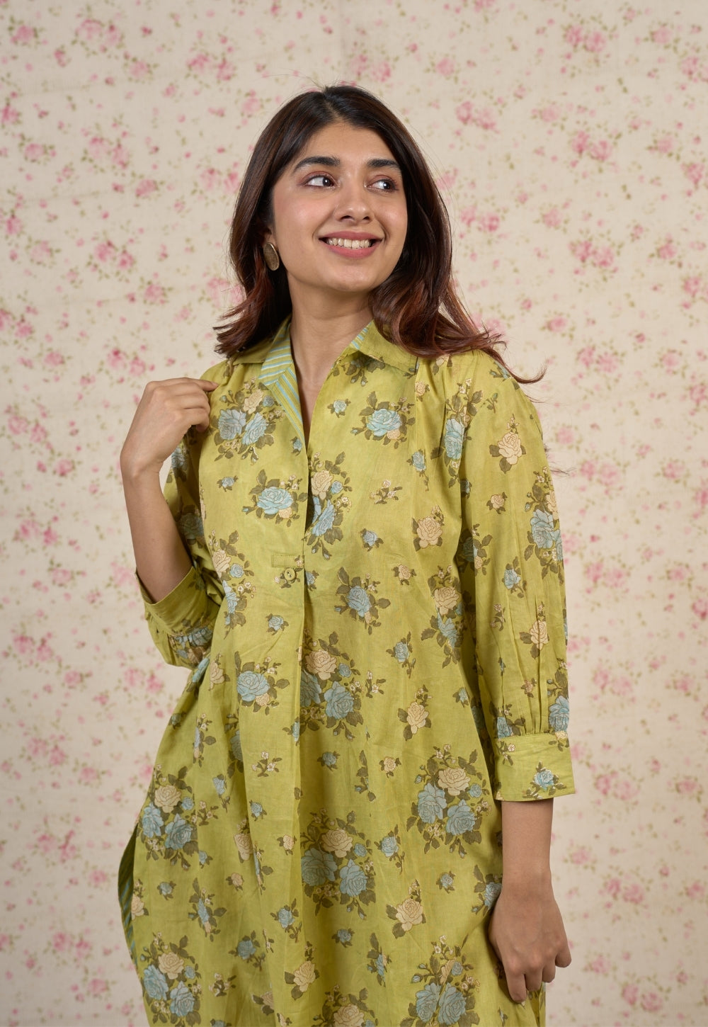 Grace Sanganeri Mul Cotton Straight Co-Ord Set