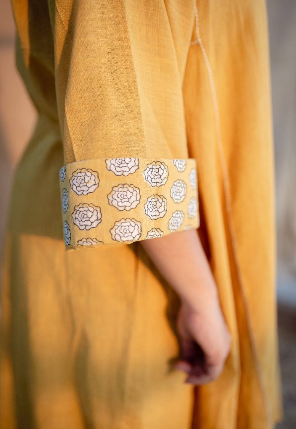Nyra Slub Cotton Embroidered Jhabba Kali Kurta