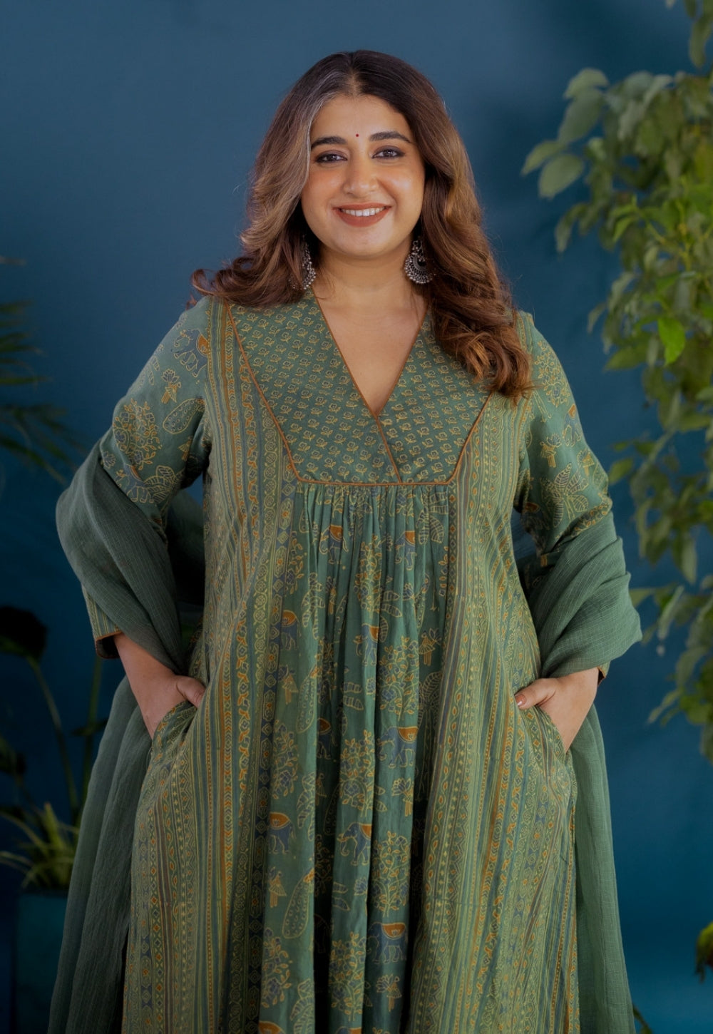 Green Solid Kota Doria Cotton Dupatta