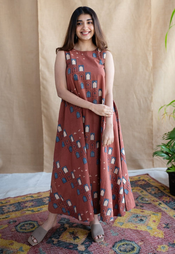 white christmas dresses Designer Indian Layered Cotton Maxi Dress XL main image 0