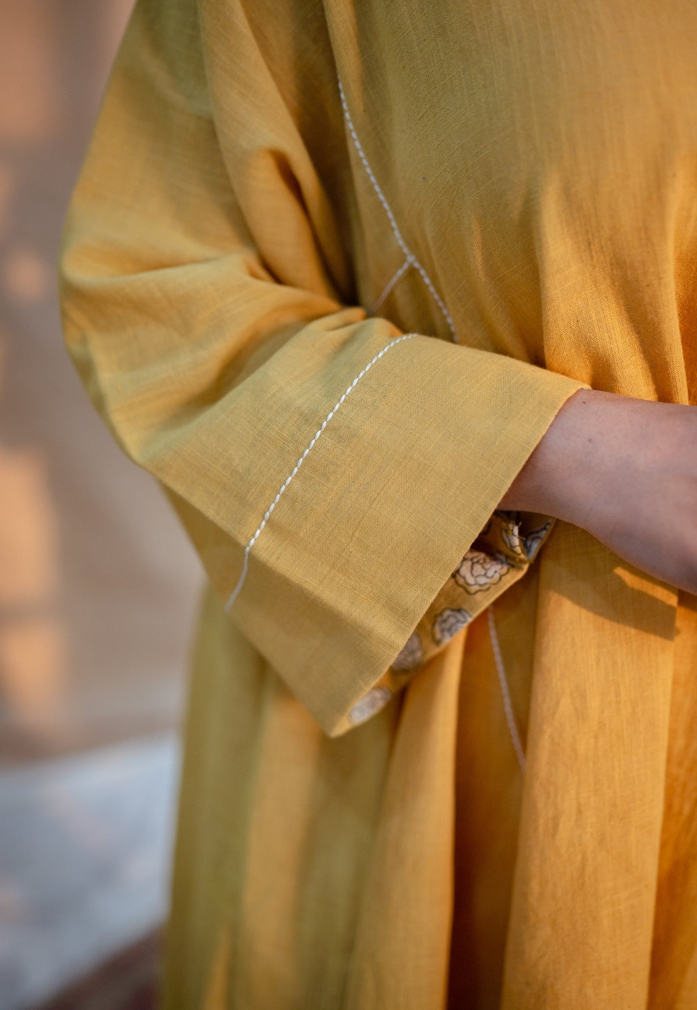 Nyra Slub Cotton Embroidered Jhabba Kali Kurta