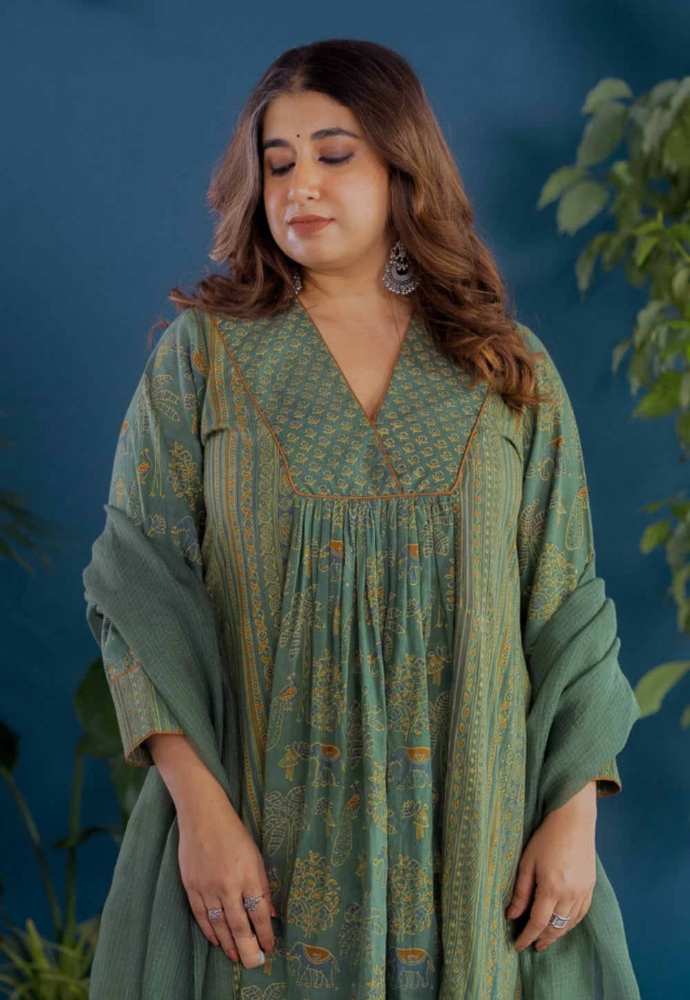 Green Solid Kota Doria Cotton Dupatta