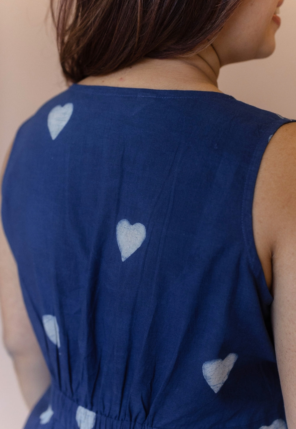 Libha Blue Dabu Cotton A Line Dress