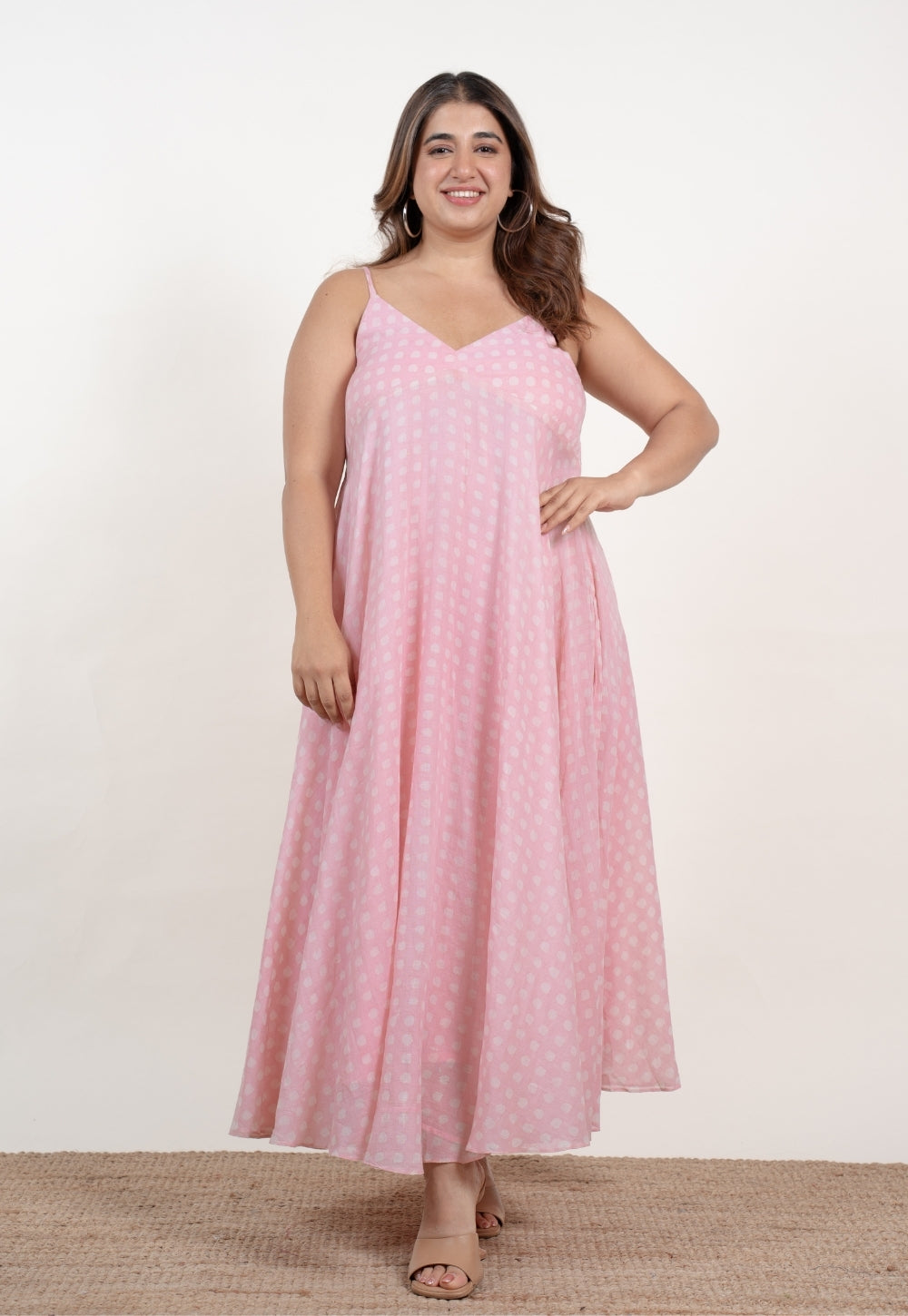 Sohani Pink Batik MulMul A Line Dress