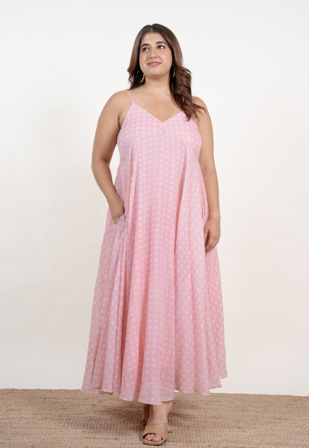 Sohani Pink Batik MulMul A Line Dress