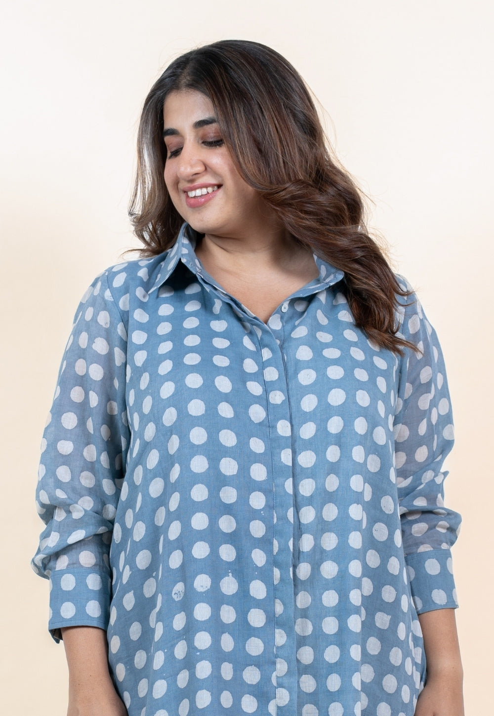 Samia Blue Batik MulMul A Line Dress