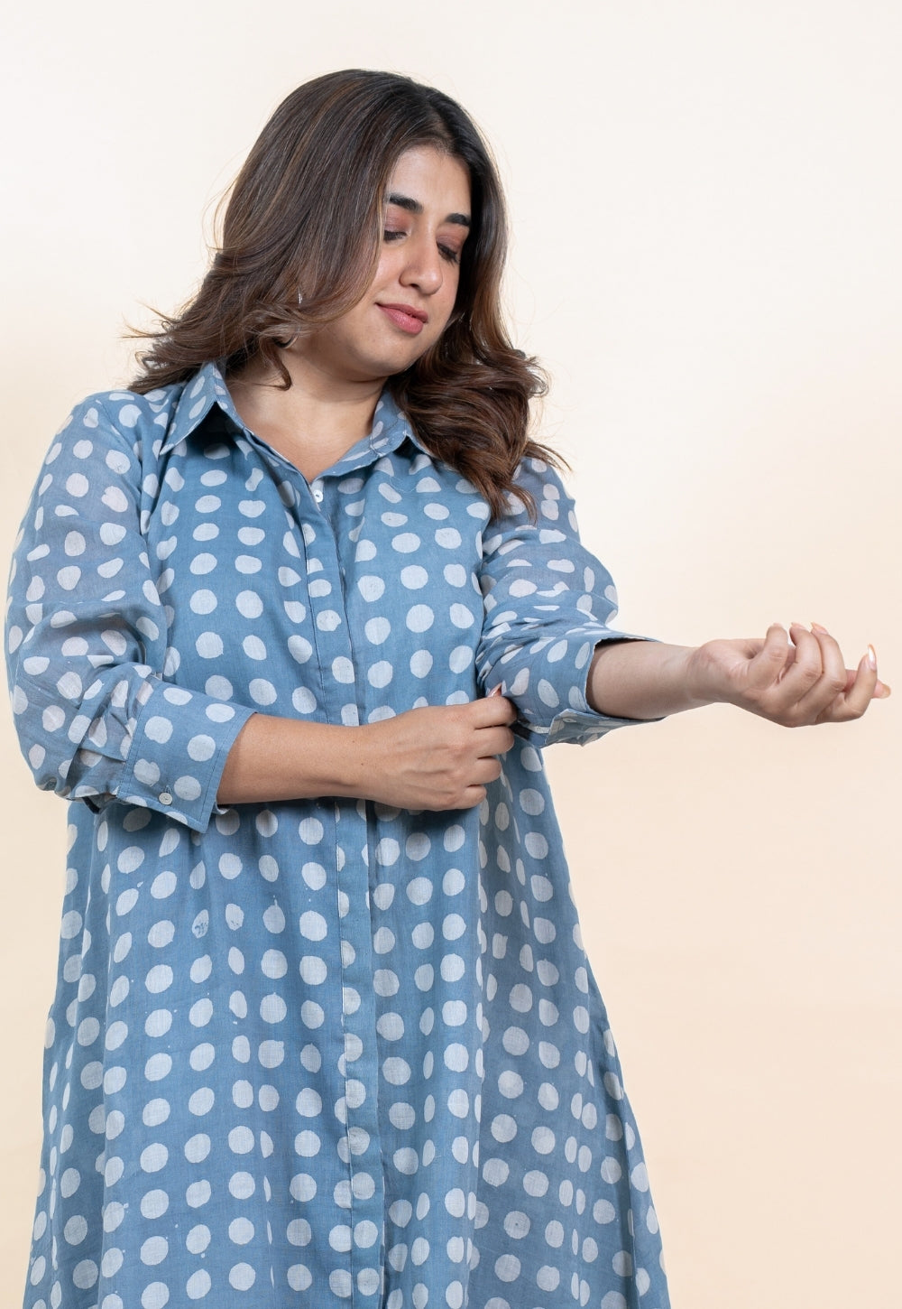 Samia Blue Batik MulMul A Line Dress