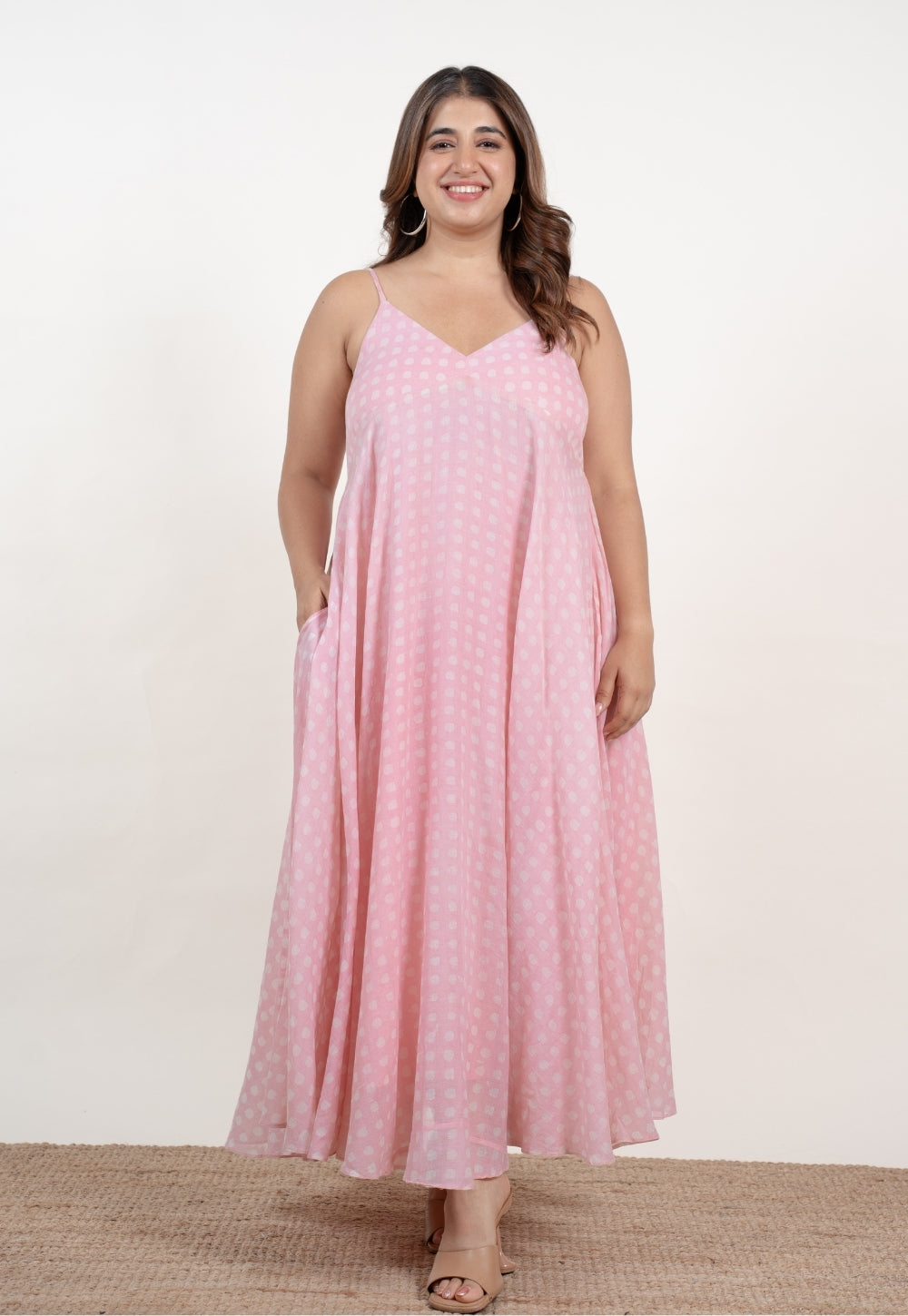 Sohani Pink Batik MulMul A Line Dress