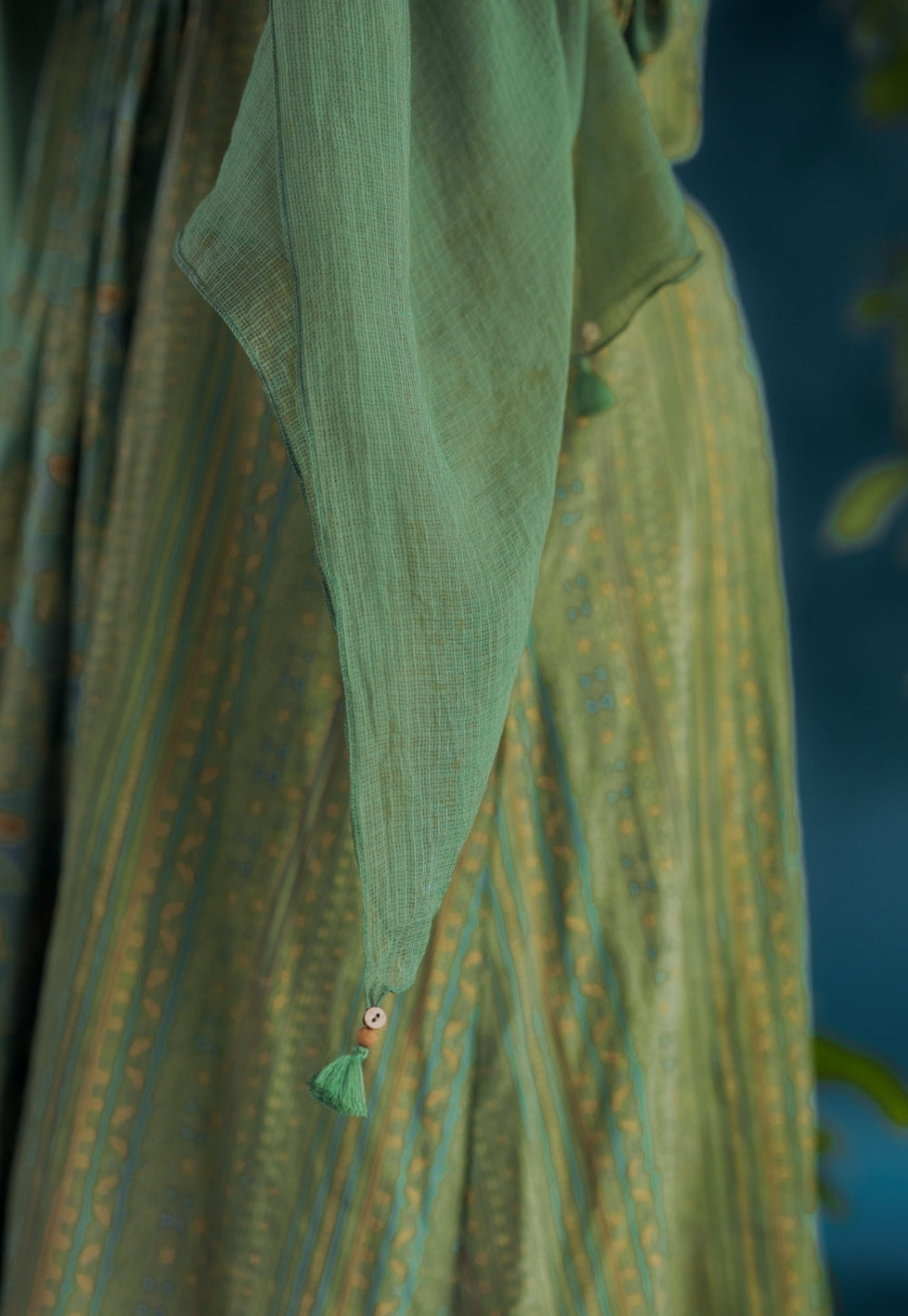 Green Solid Kota Doria Cotton Dupatta