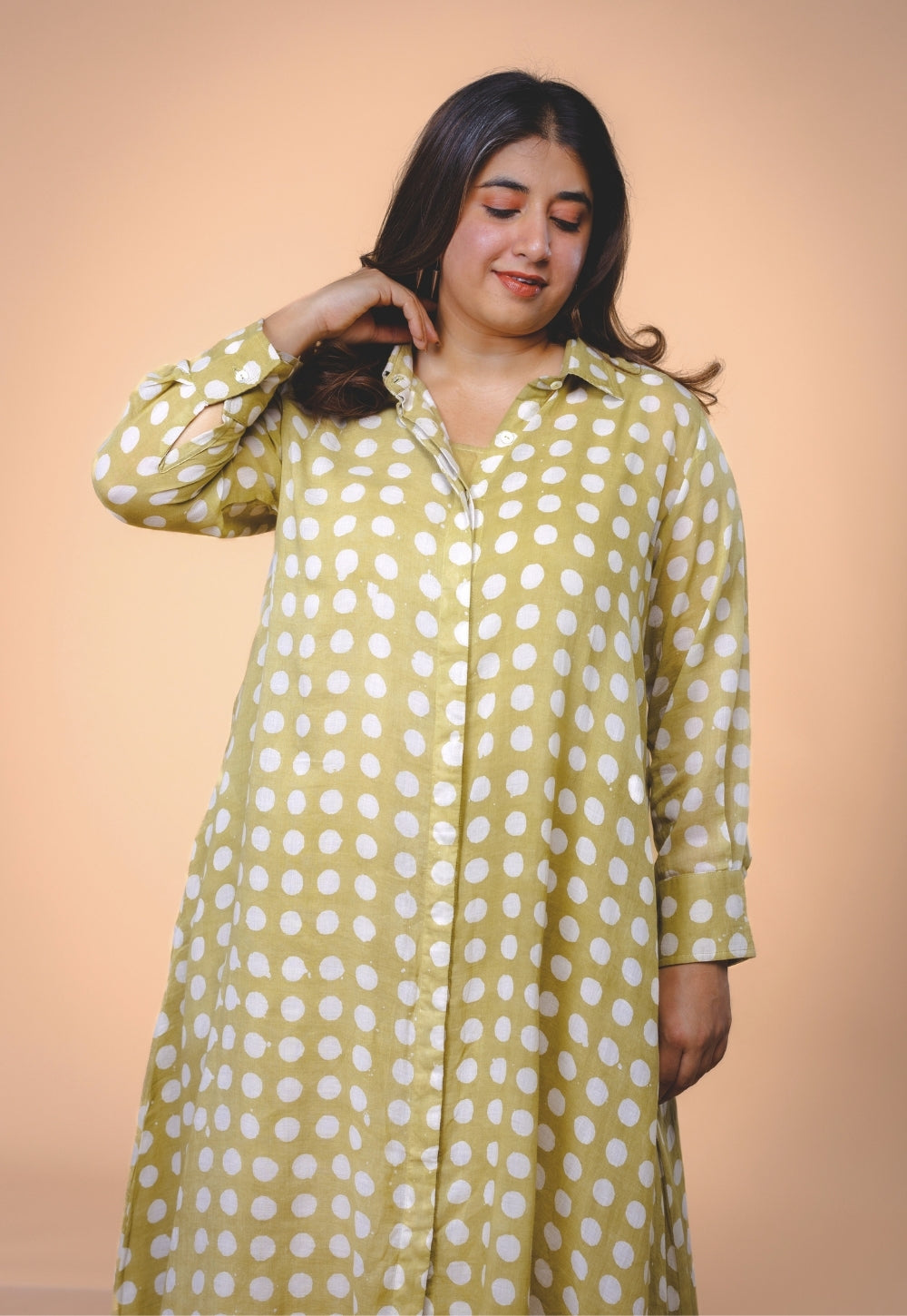 Samia Green Batik MulMul A Line Dress