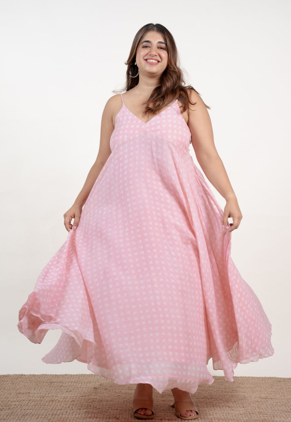 Sohani Pink Batik MulMul A Line Dress