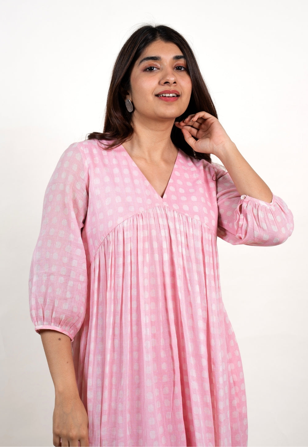Alice Pink Batik MulMul A Line Dress