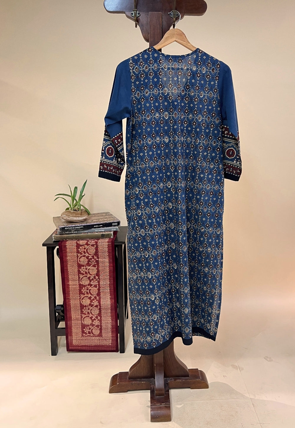 Elisha Blue Ajrakh Cotton Straight Kurta