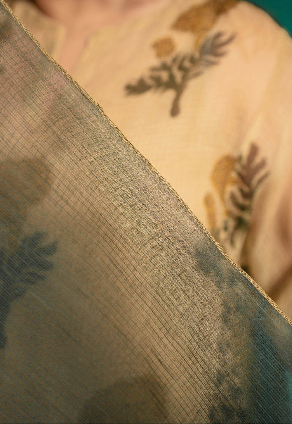 Green Solid Kota Doria Cotton Dupatta