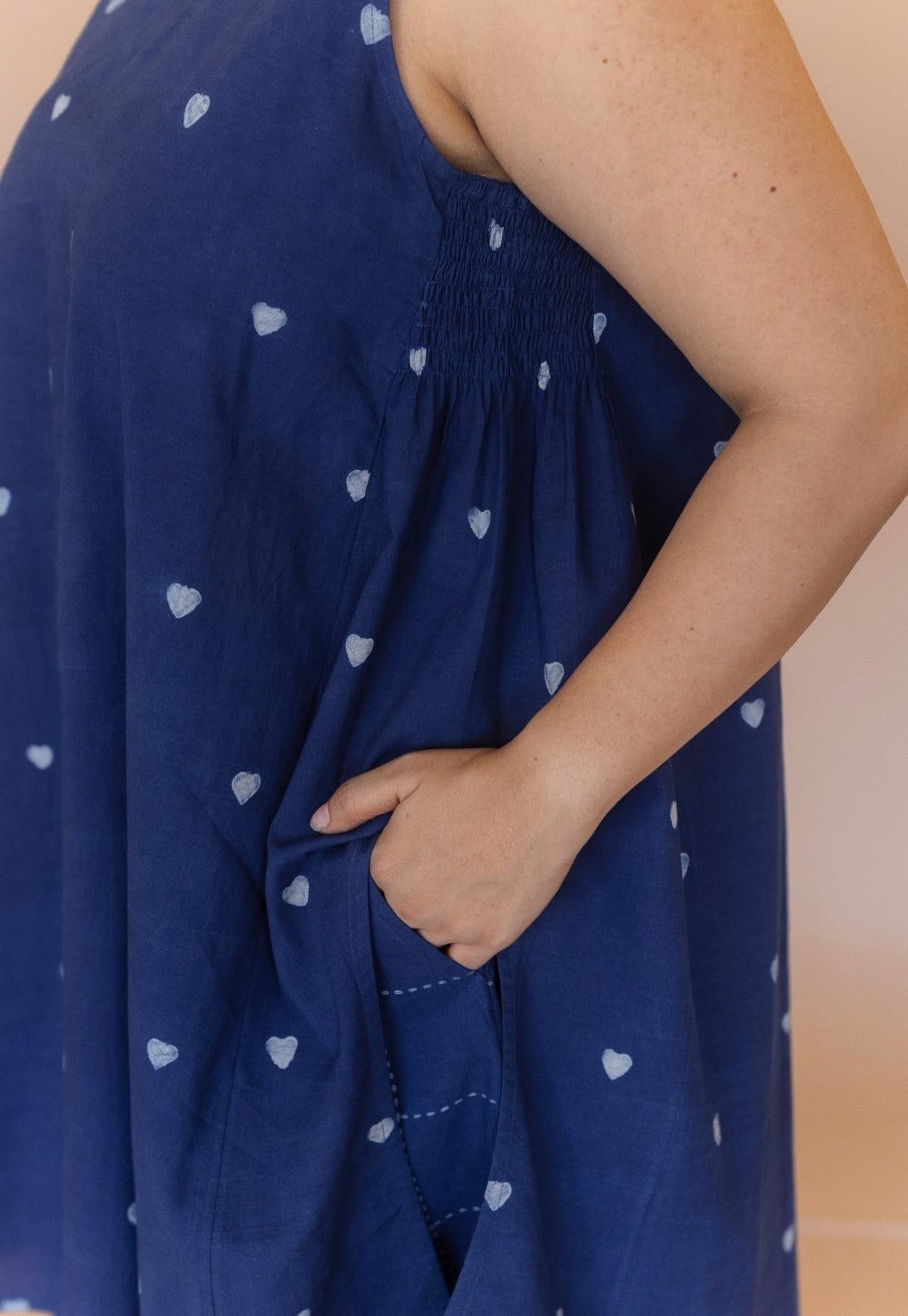 Arvika Blue Dabu Cotton A Line Co-Ord Set