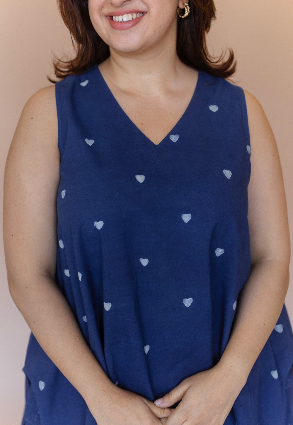 Arvika Blue Dabu Cotton A Line Co-Ord Set