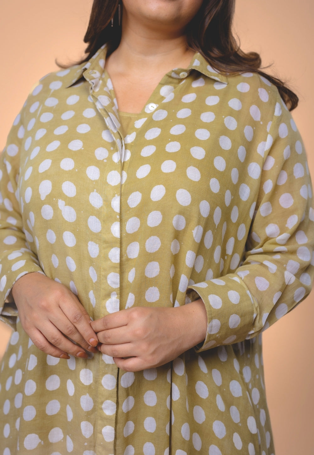 Samia Green Batik MulMul A Line Dress