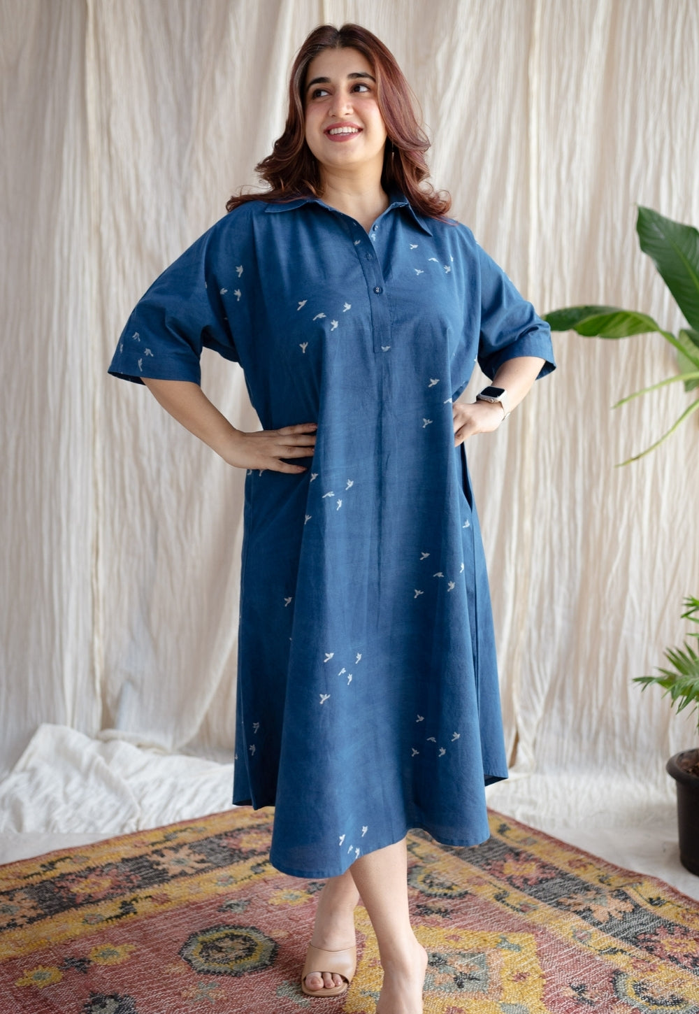 Nila Jaipur Ajrakh Cotton Dress