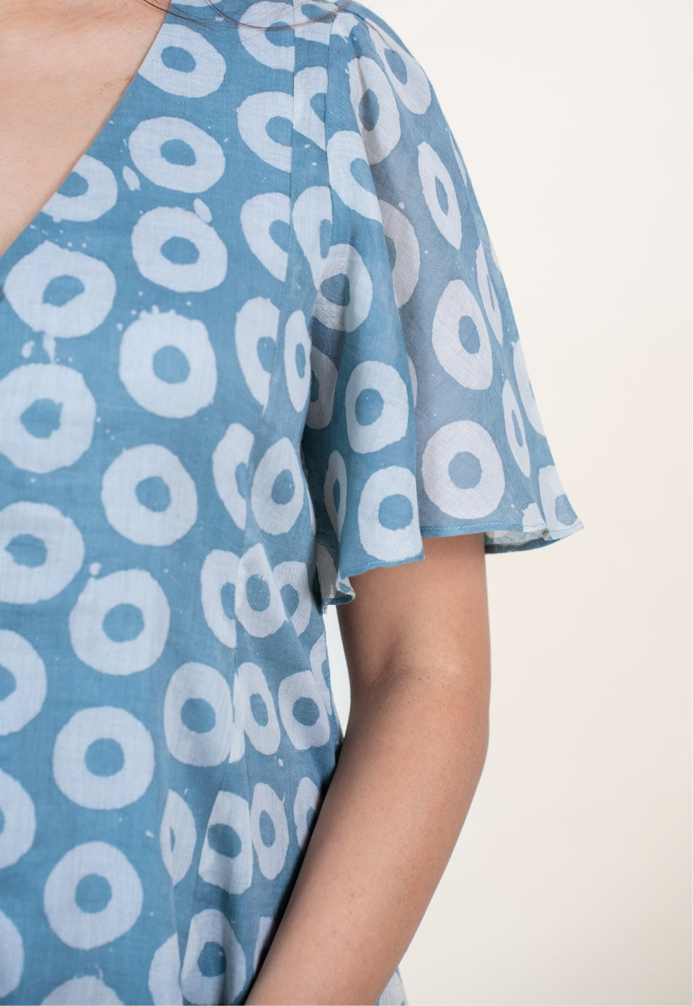 Leah Blue Batik MulMul A Line Dress
