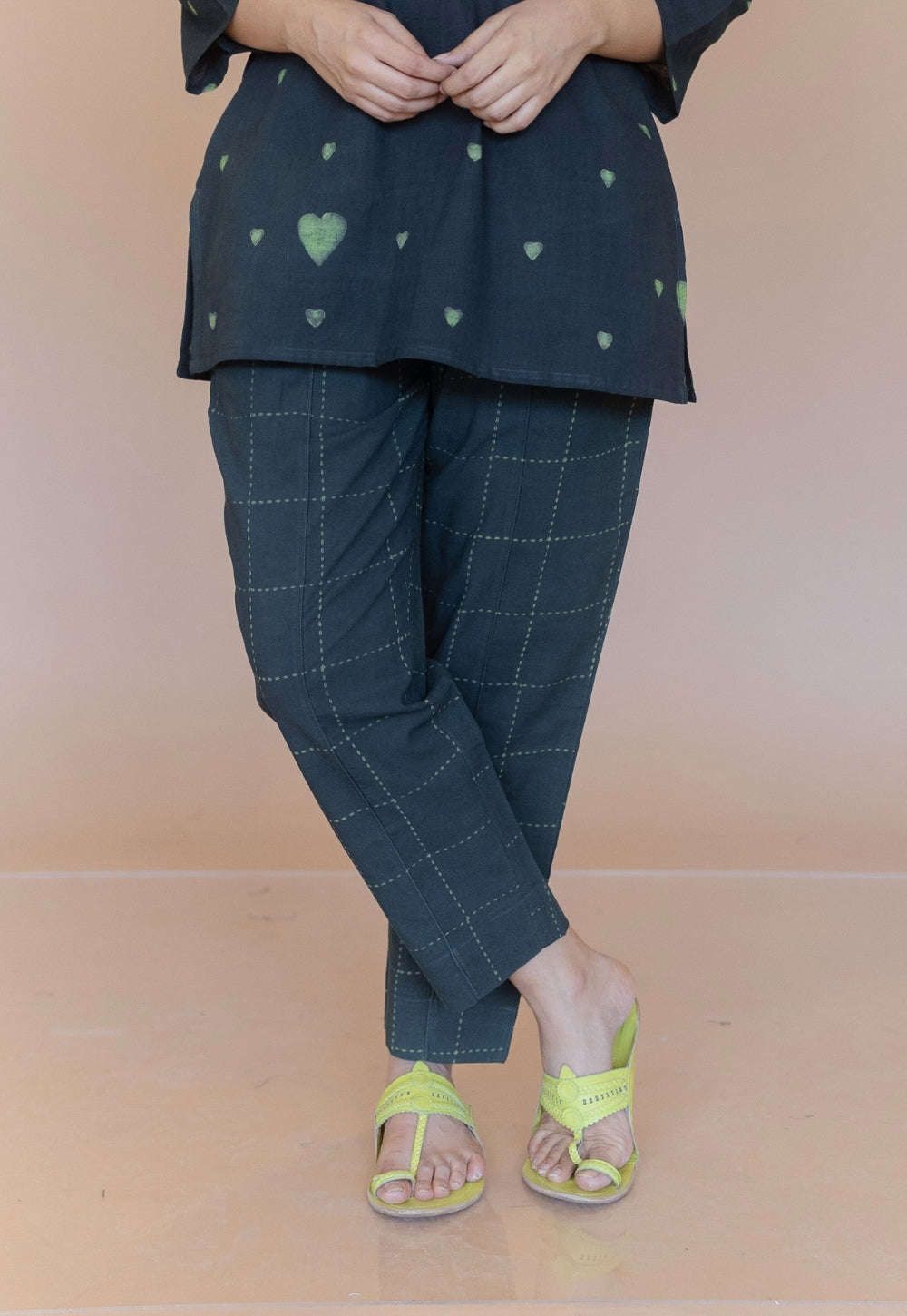 Myra Green Dabu Cotton Straight Pant