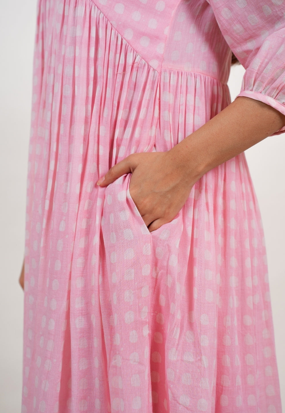 Alice Pink Batik MulMul A Line Dress