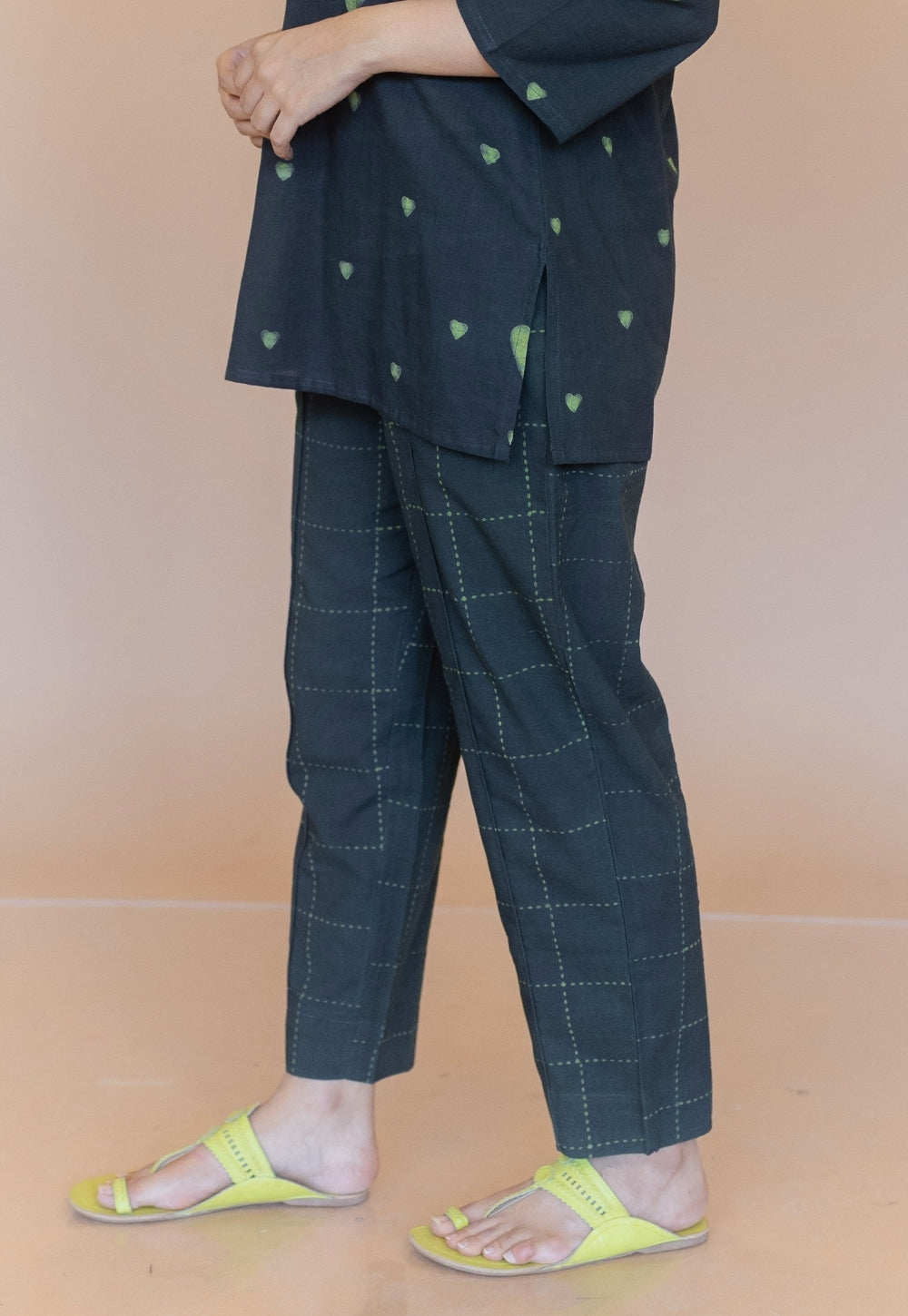 Myra Green Dabu Cotton Straight Pant