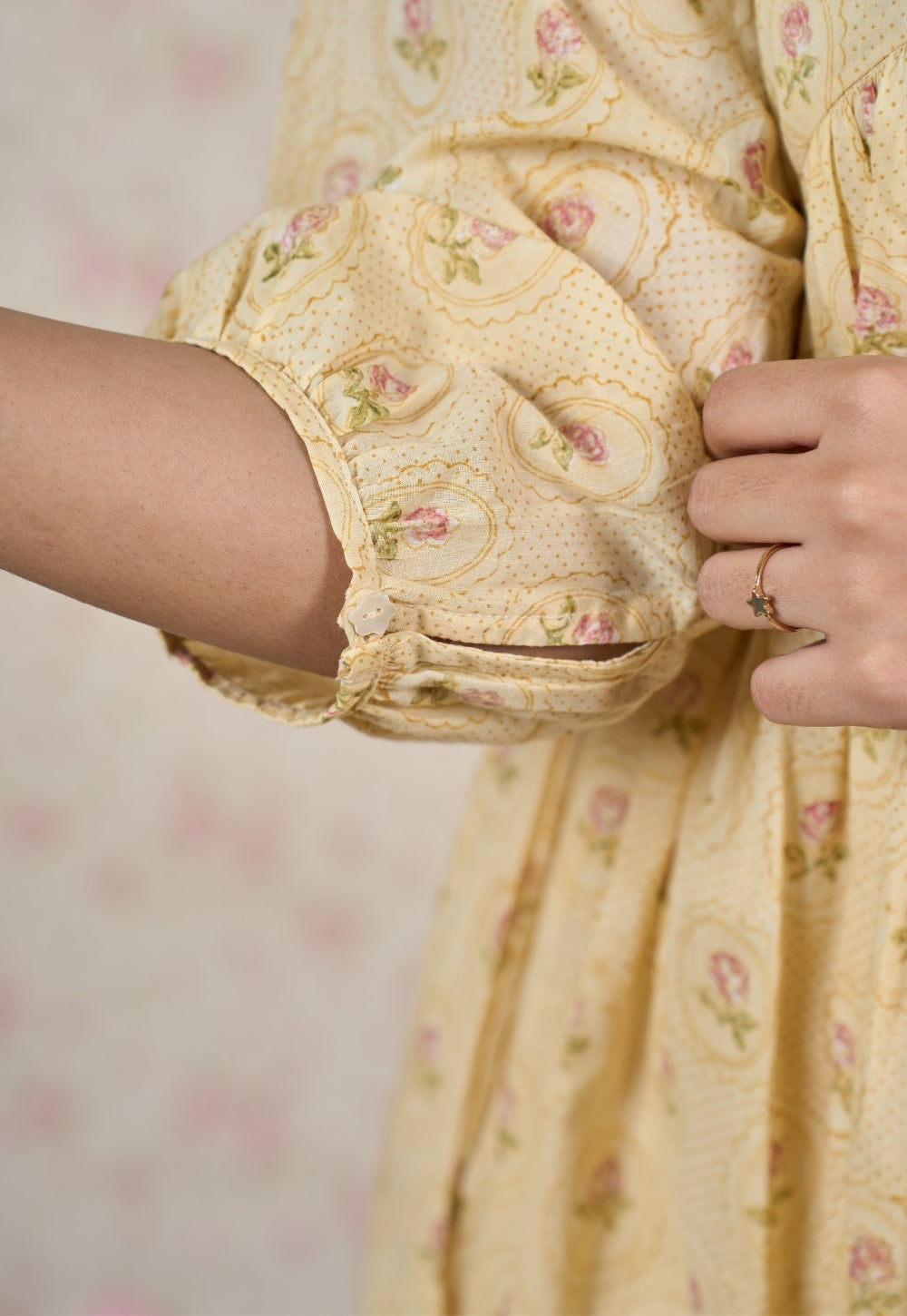 Alice Yellow Sanganeri Mul Cotton A Line Dress