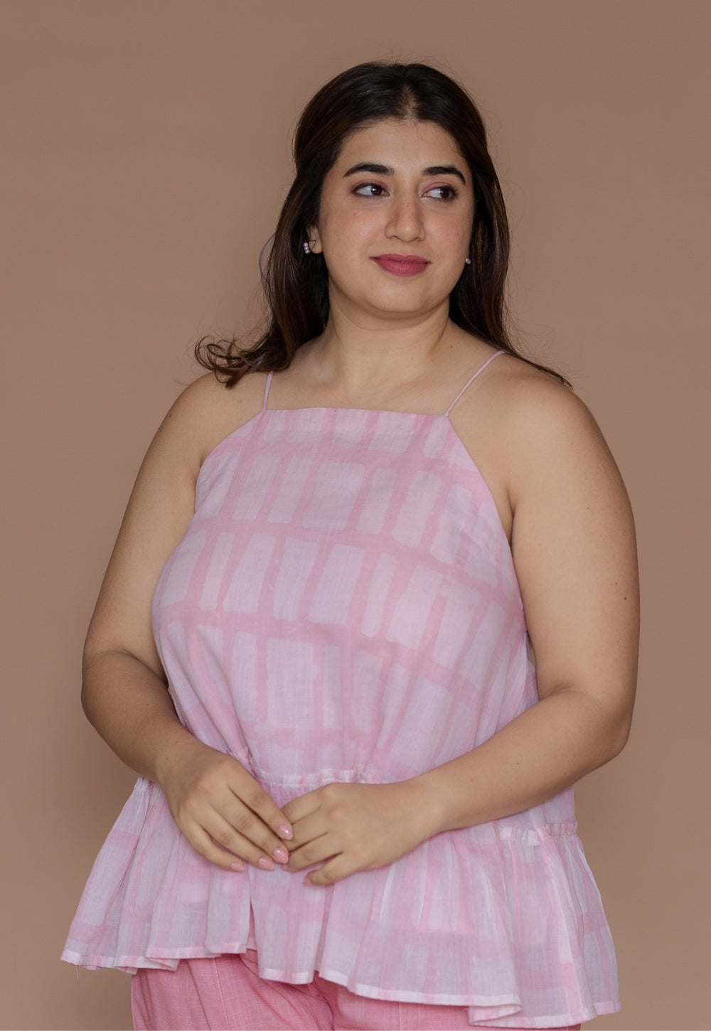Zimi Pink Batik MulMul A Line Short Top
