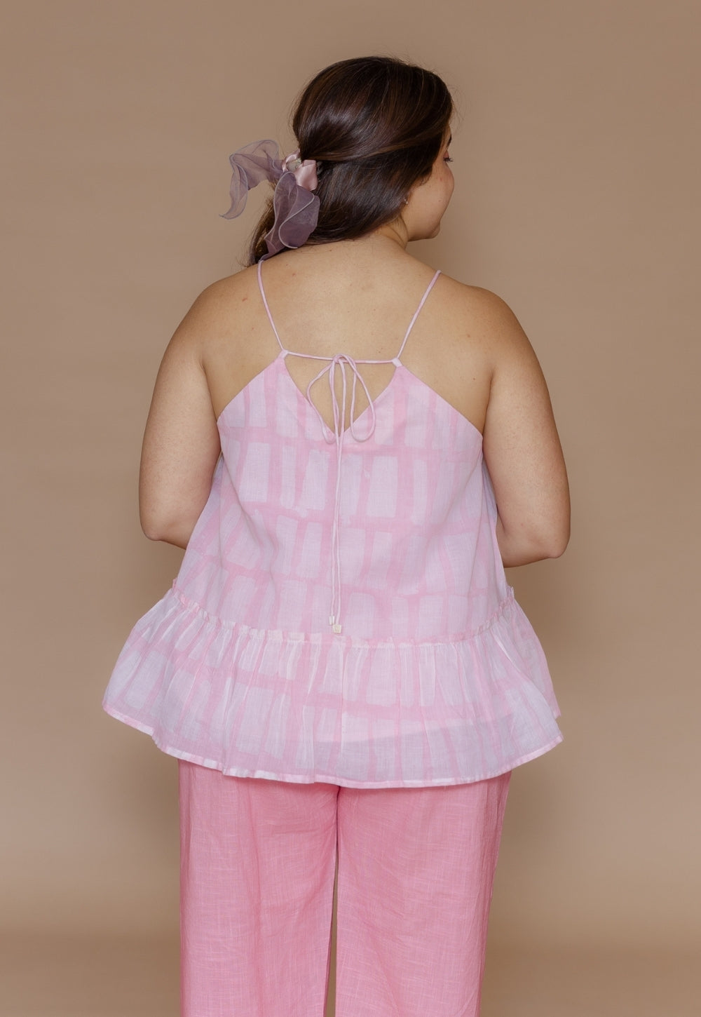 Zimi Pink Batik MulMul A Line Short Top