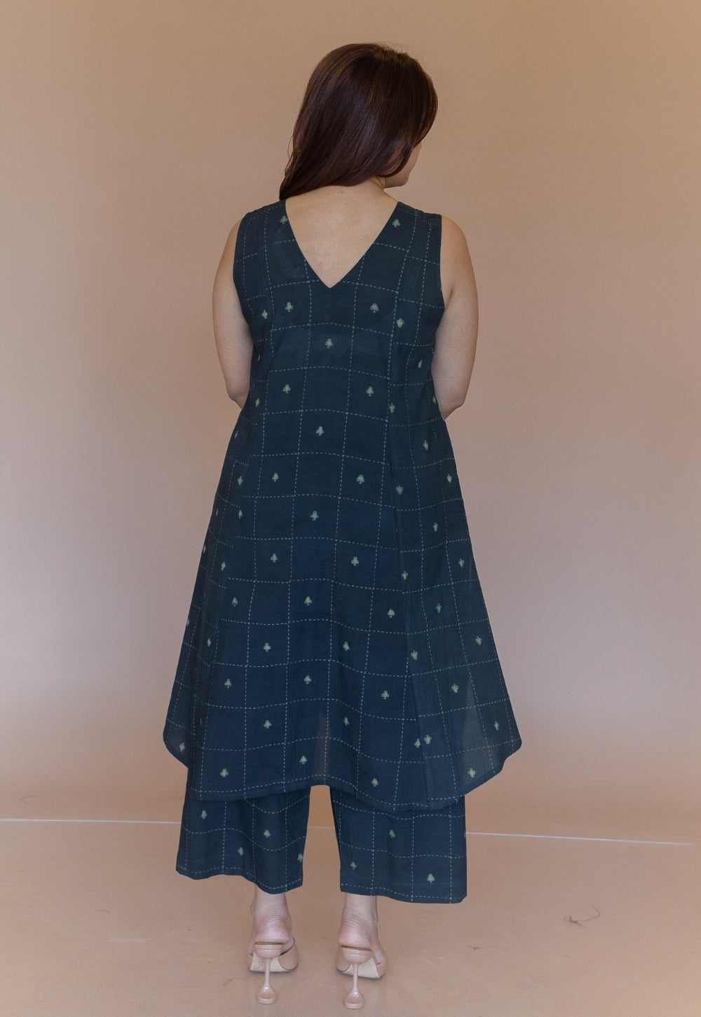 Raahi Green Dabu Cotton A Line Co-Ord Set