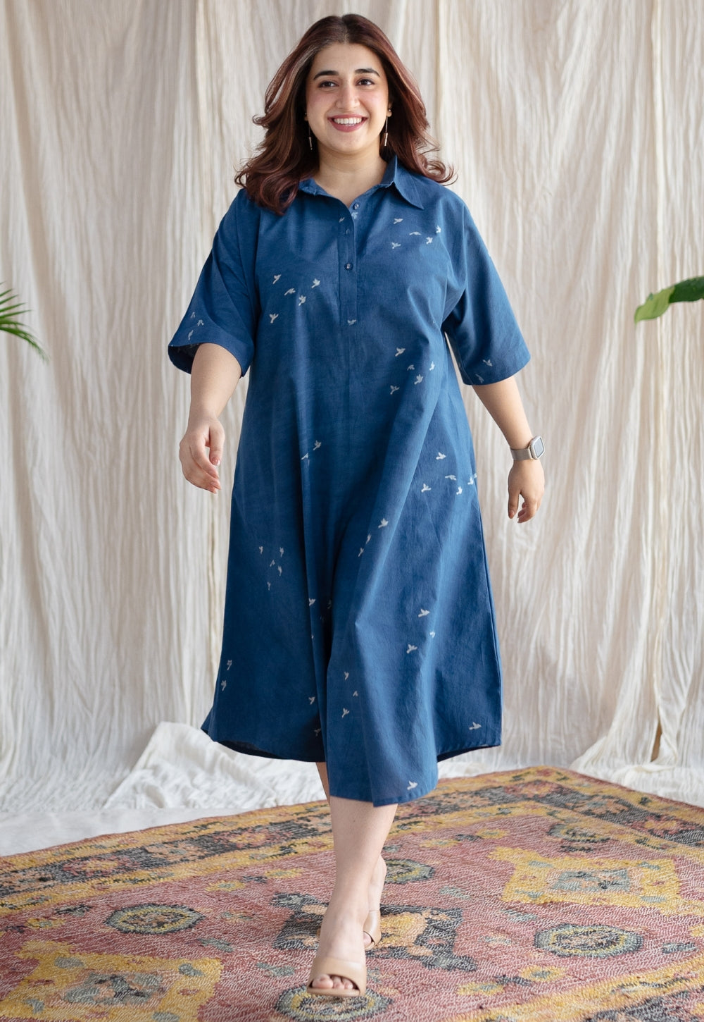 Nila Jaipur Ajrakh Cotton Dress
