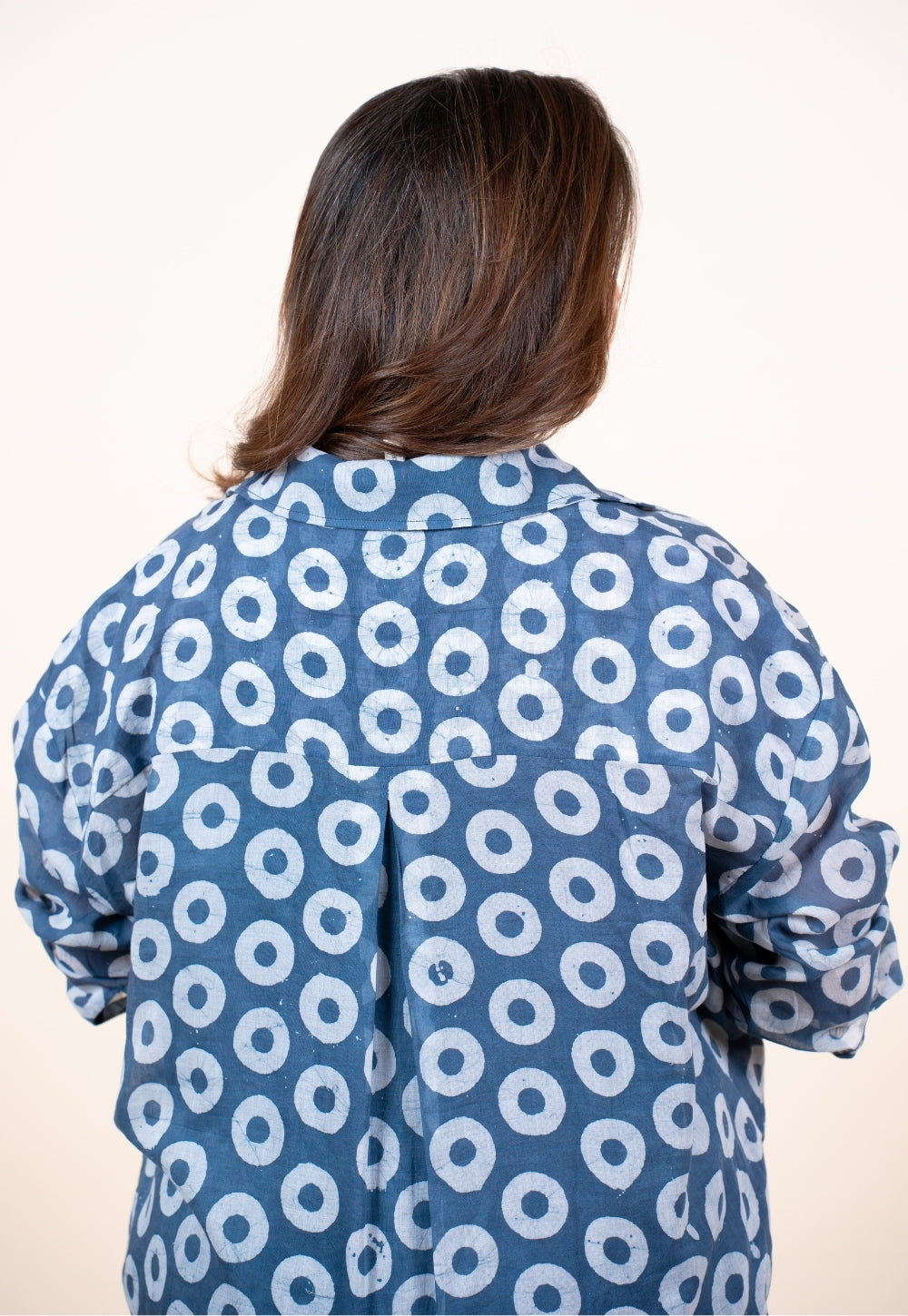 Ruhi Blue Batik MulMul Anti-Fit Shirt