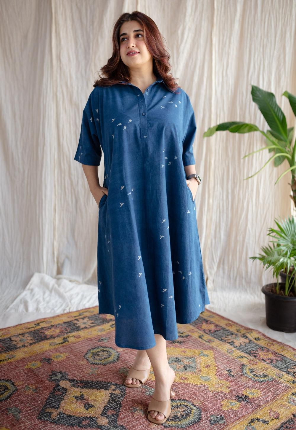 Nila Jaipur Ajrakh Cotton Dress